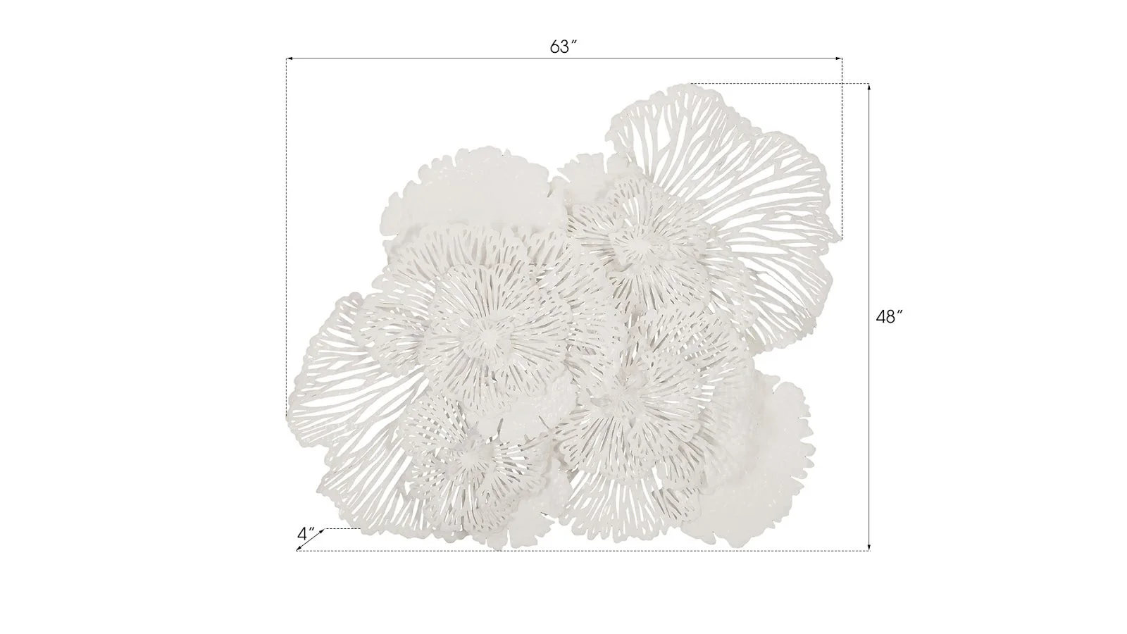 Phillips Collection Flower Wall Art, Large, White, Metal - Image 11