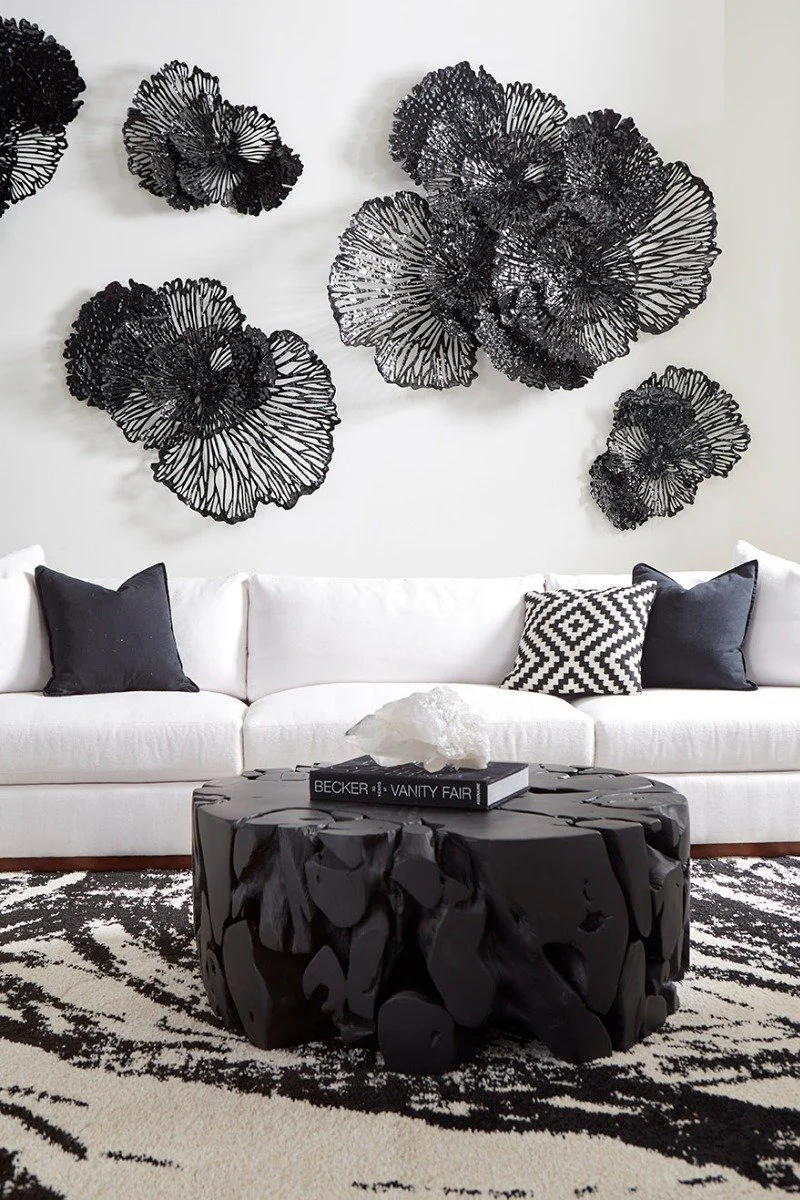 Phillips Collection Flower Wall Art, Medium, Black, Metal - Image 3