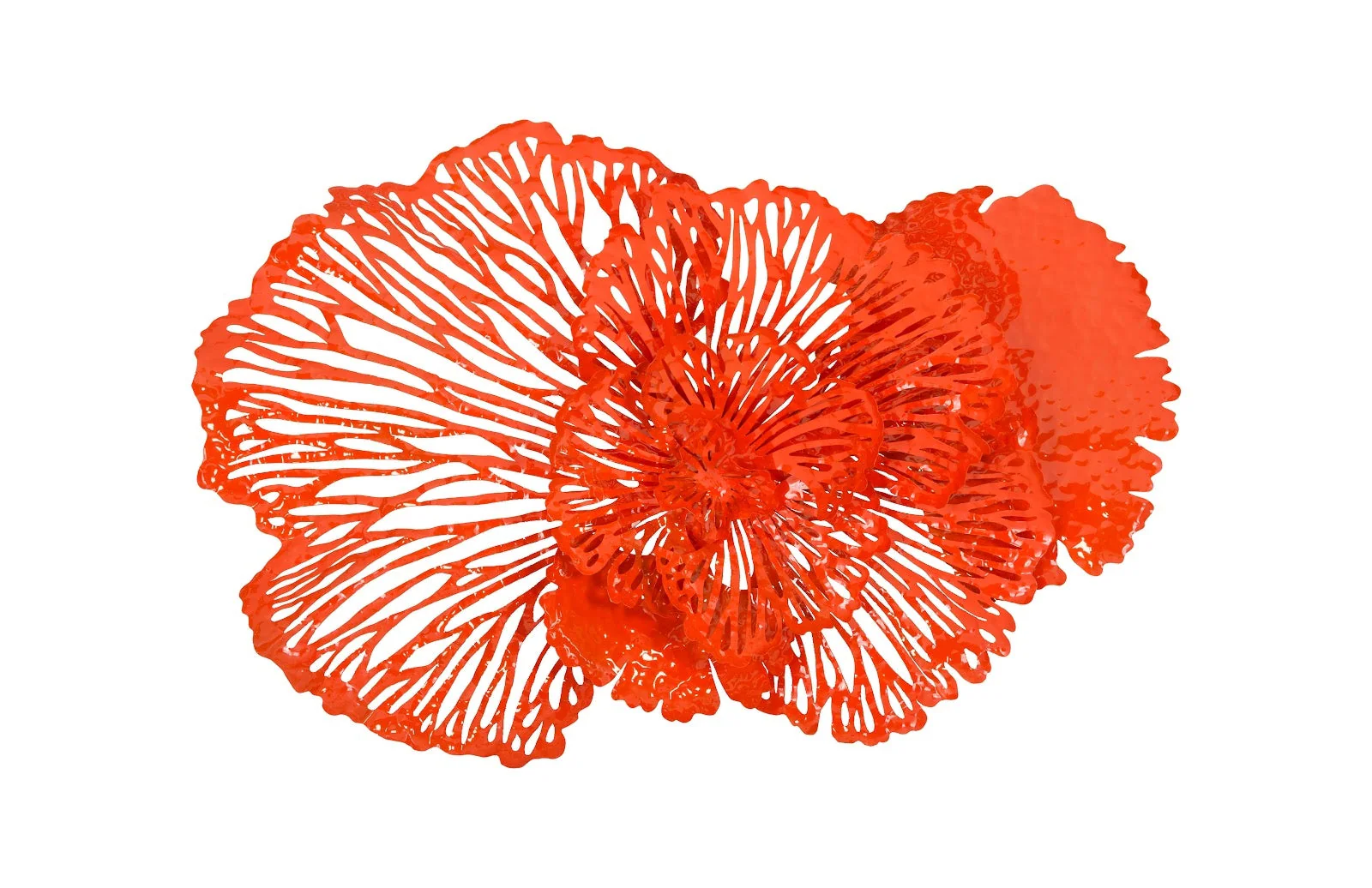 Phillips Collection Flower Wall Art, Medium, Coral, Metal