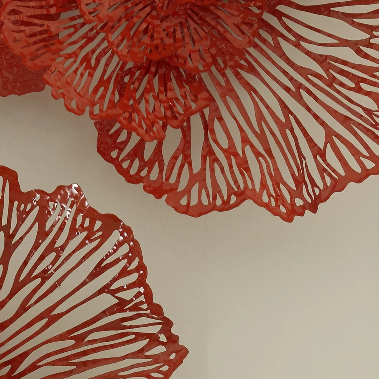 Phillips Collection Flower Wall Art, Medium, Coral, Metal - Image 3