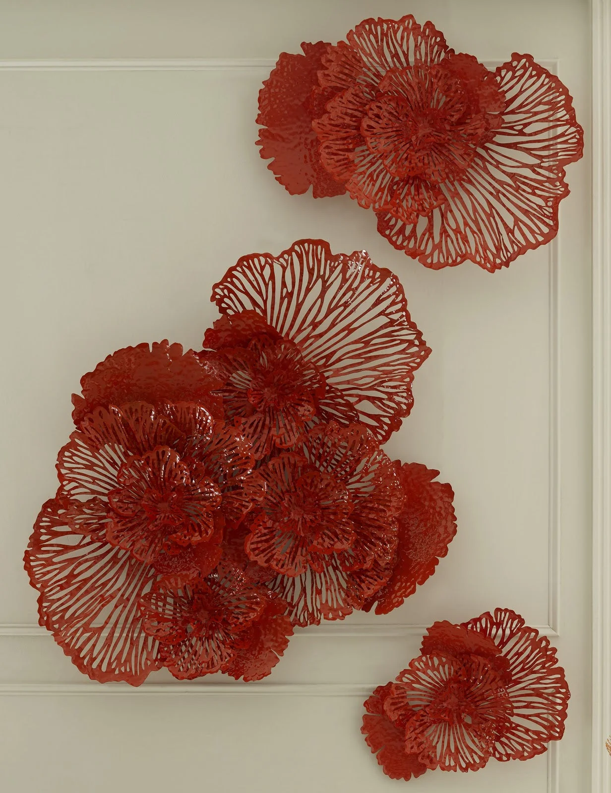 Phillips Collection Flower Wall Art, Medium, Coral, Metal - Image 5
