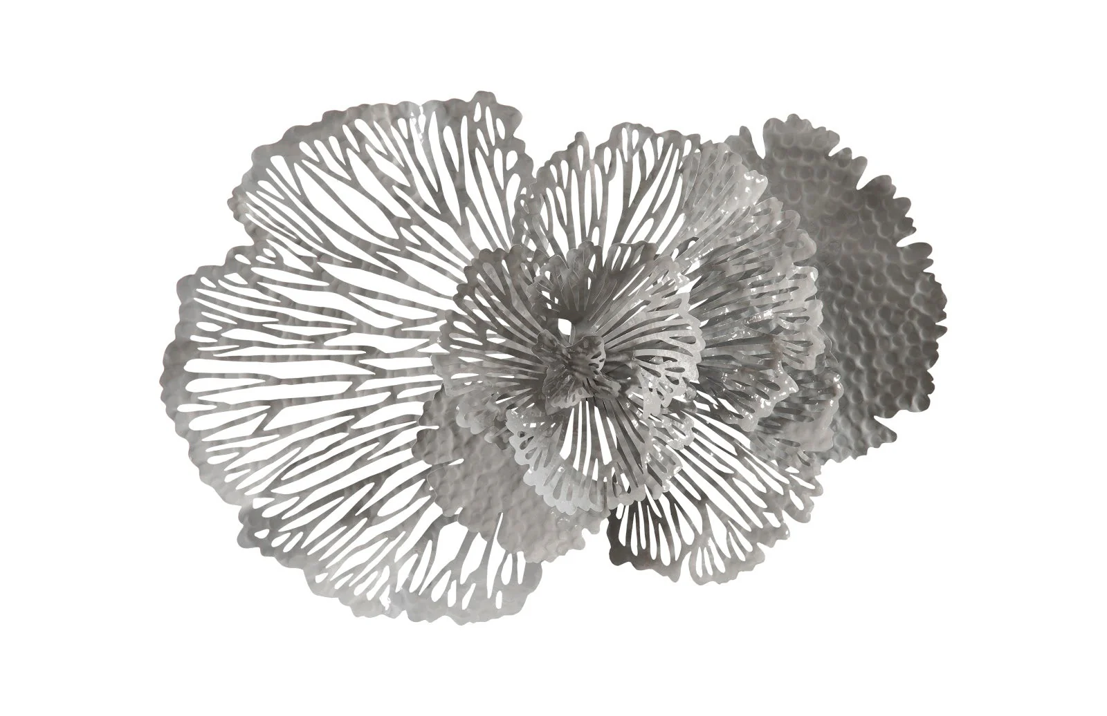 Phillips Collection Flower Wall Art, Medium, Gray, Metal