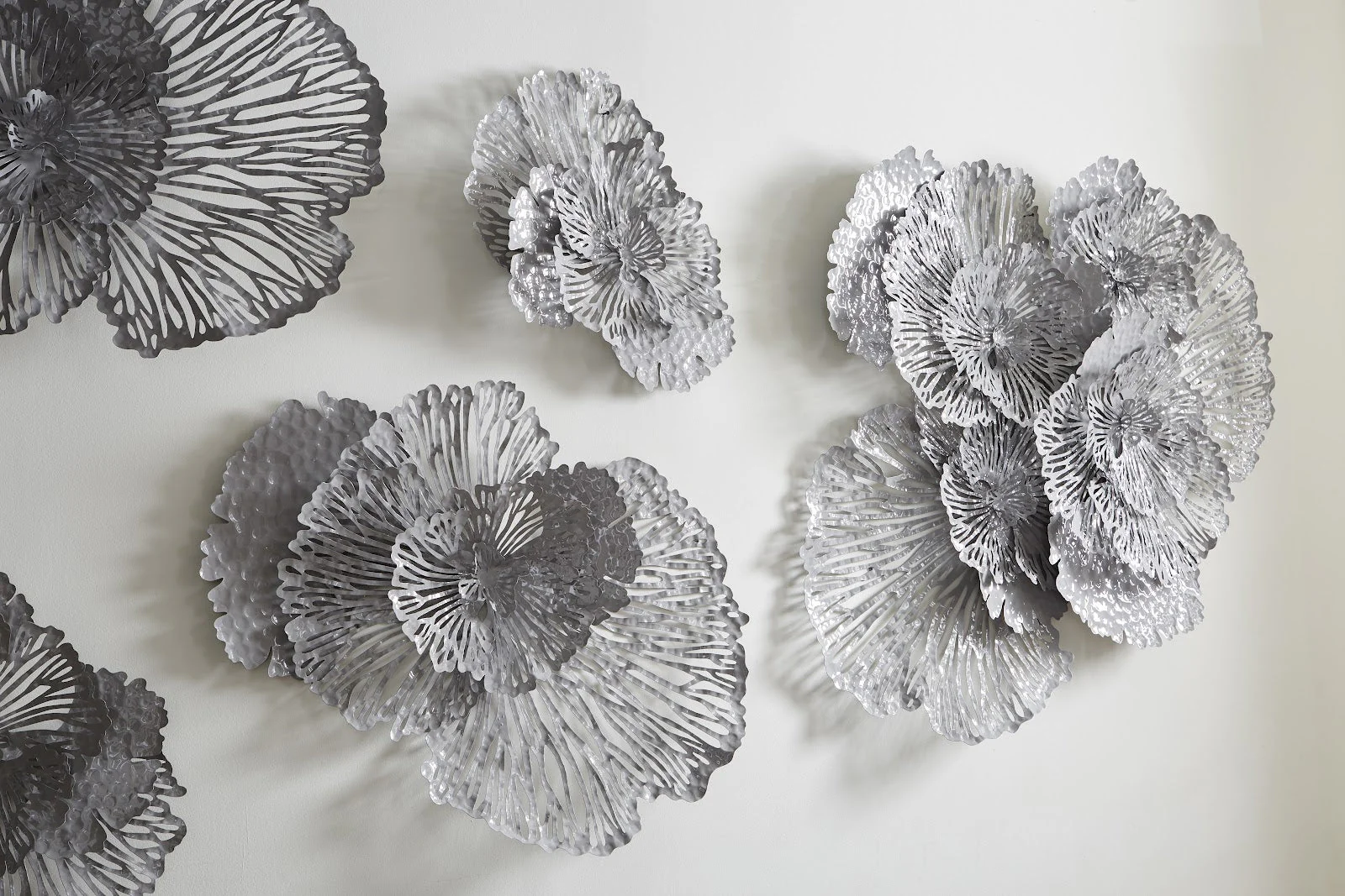 Phillips Collection Flower Wall Art, Medium, Gray, Metal - Image 3