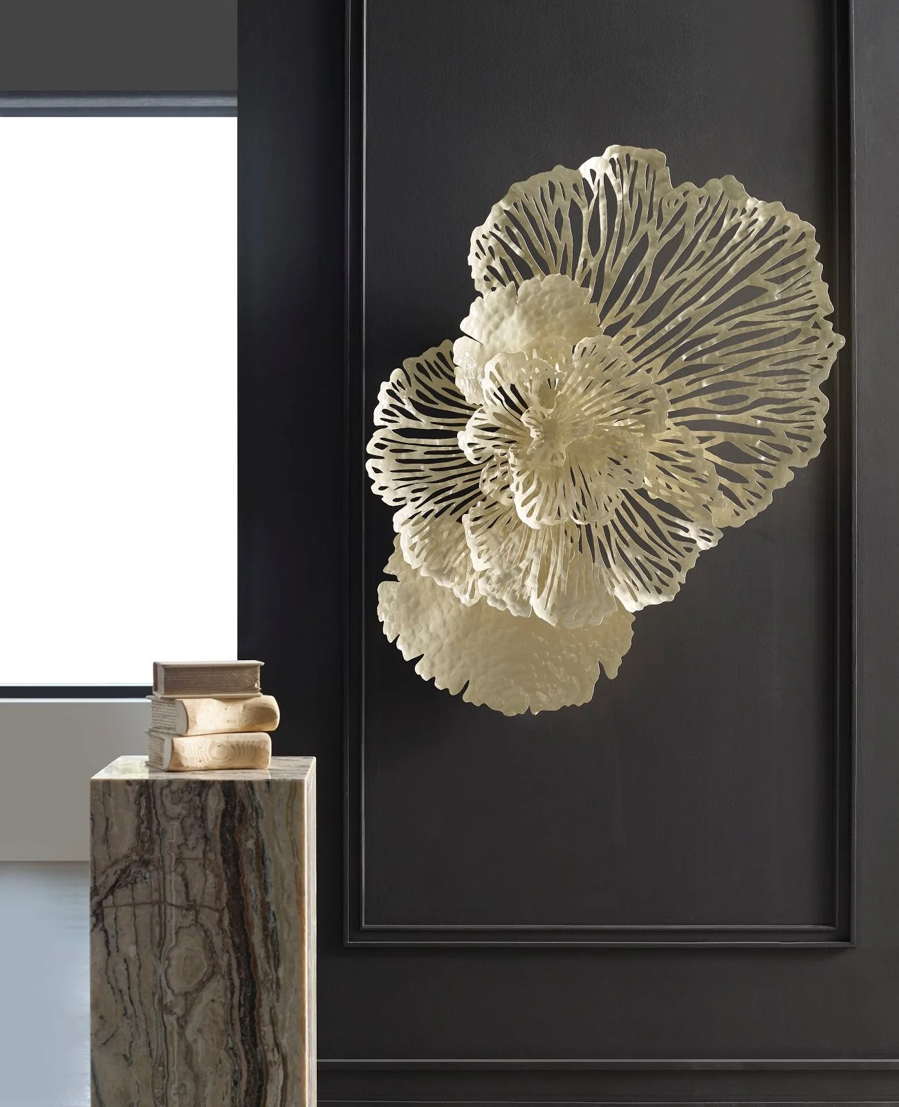Phillips Collection Flower Wall Art, Medium, Ivory, Metal - Image 2