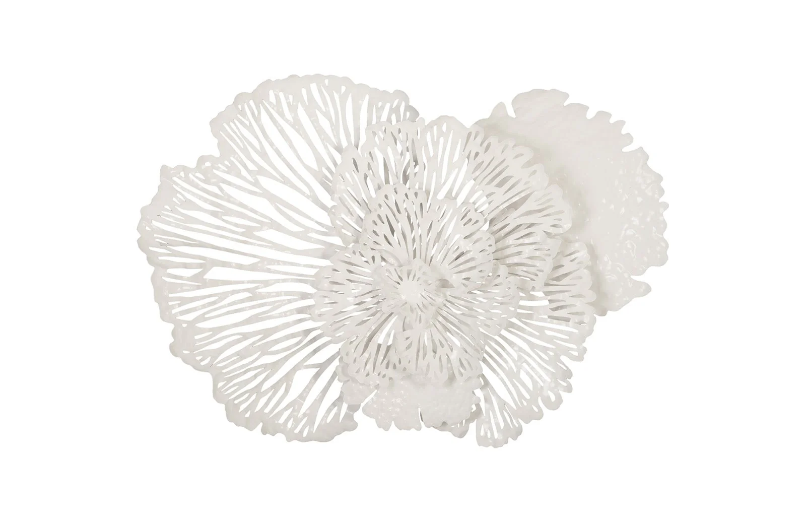 Phillips Collection Flower Wall Art, Medium, White, Metal