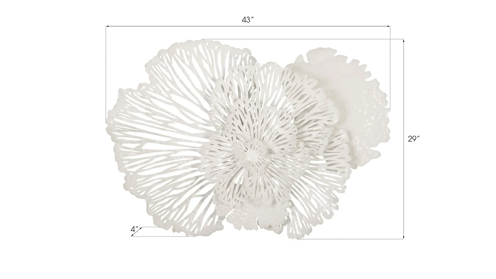 Phillips Collection Flower Wall Art, Medium, White, Metal - Image 13