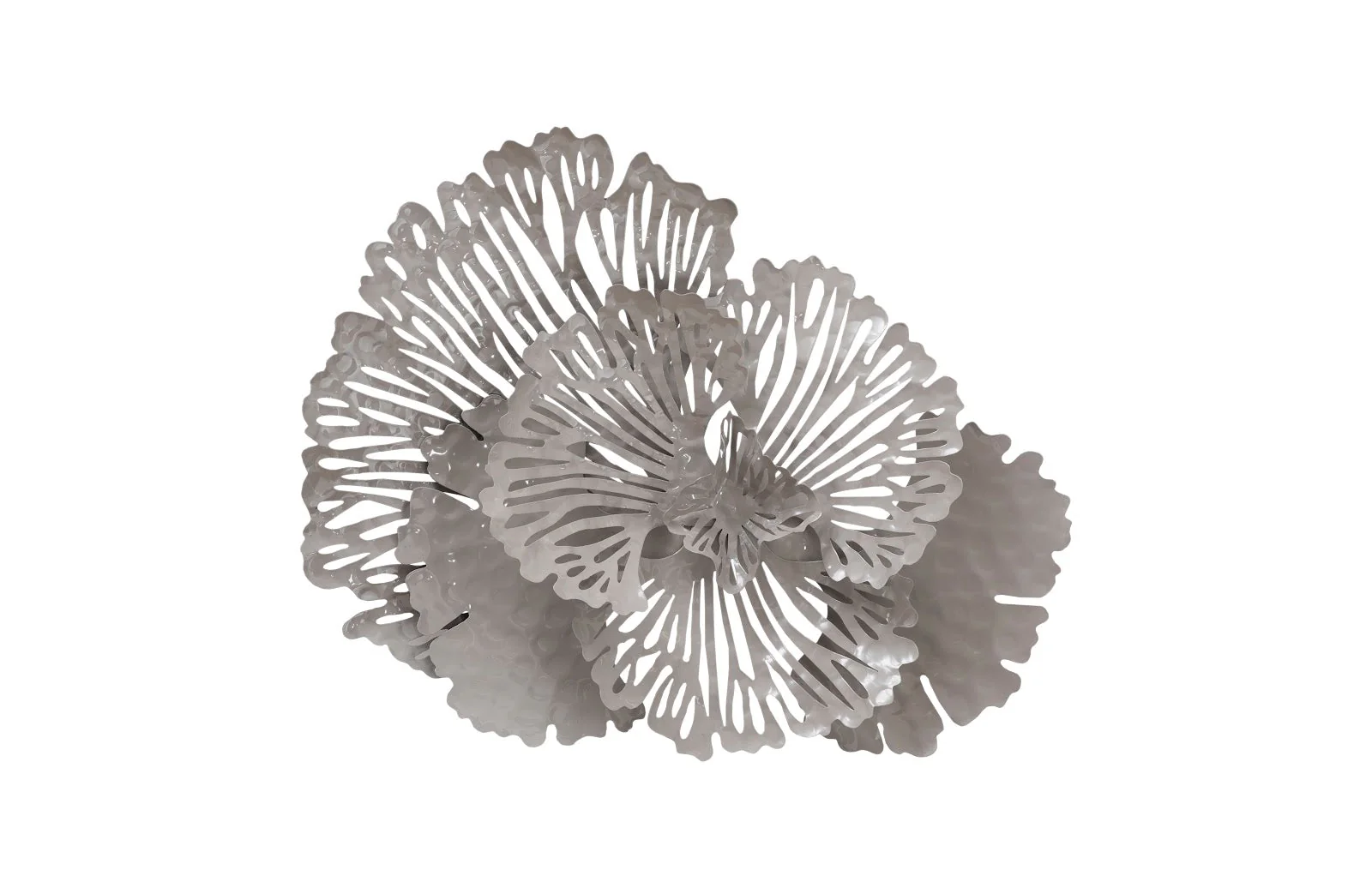 Phillips Collection Flower Wall Art, Small, Gray, Metal