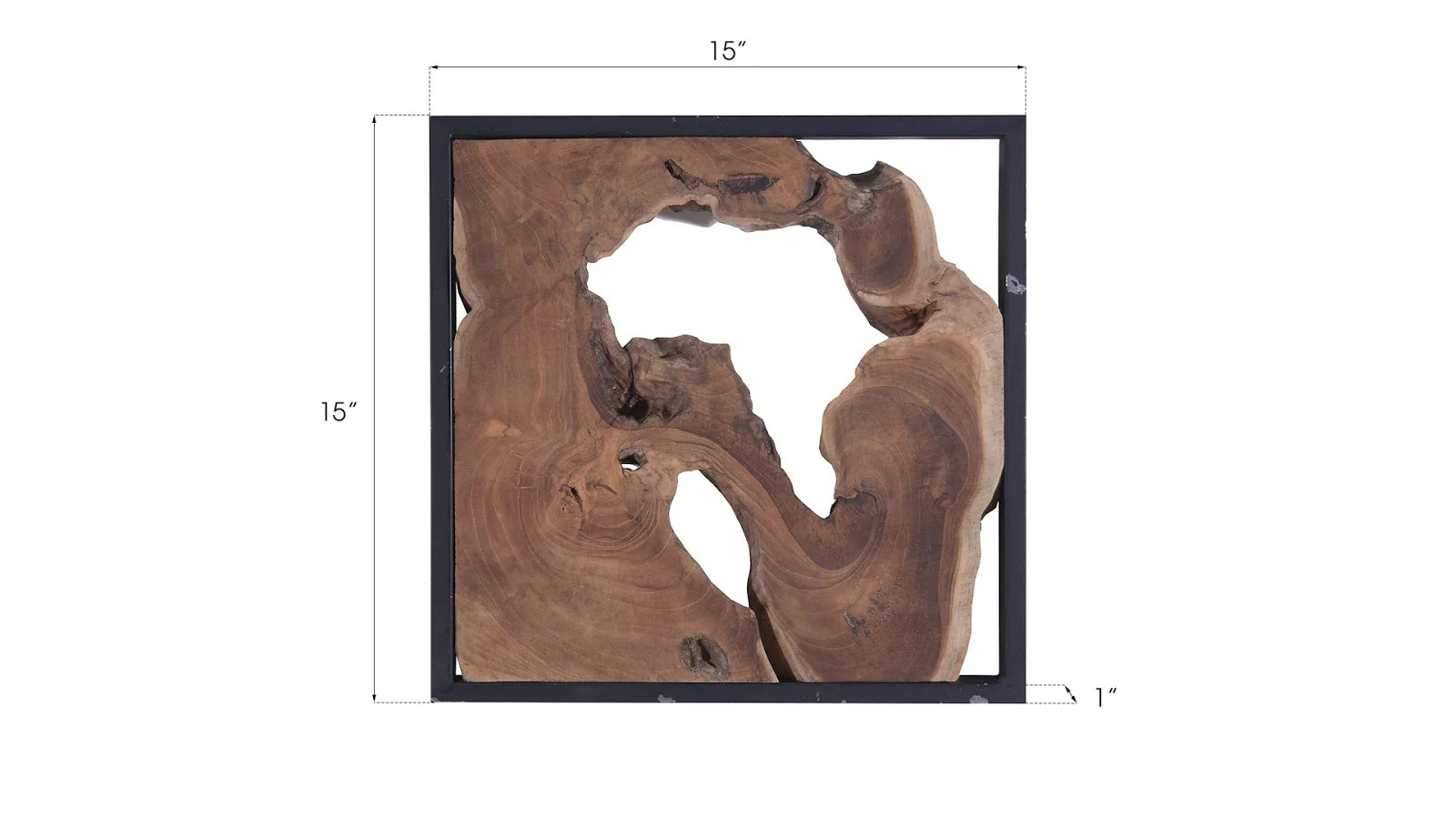 Phillips Collection Framed Slice Wall Tile, Teak Wood, Black Frame - Image 4