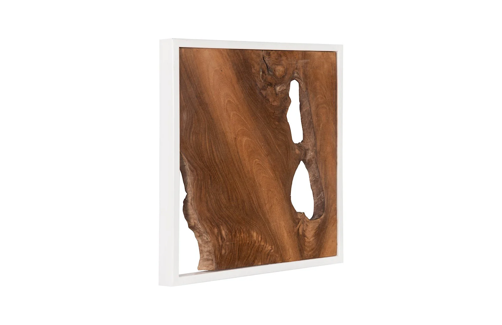 Phillips Collection Framed Slice Wall Tile, Teak Wood, White Frame - Image 4