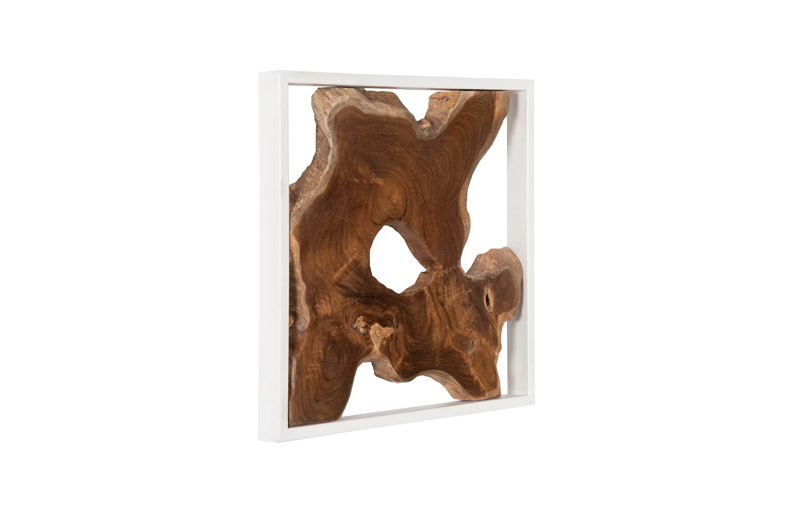 Phillips Collection Framed Slice Wall Tile, Teak Wood, White Frame - Image 5