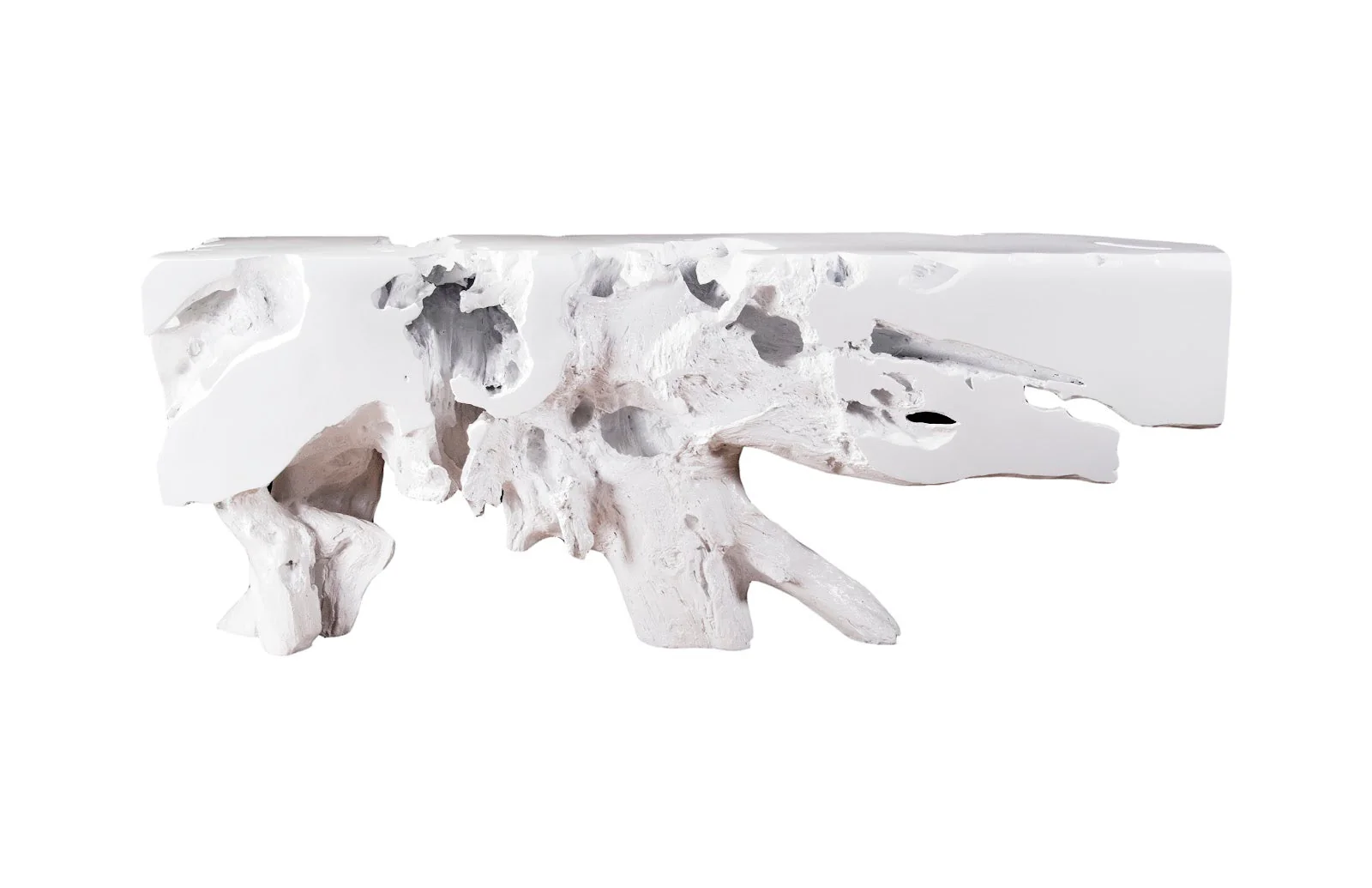 Phillips Collection Freeform Console Table, Gel Coat White, LG