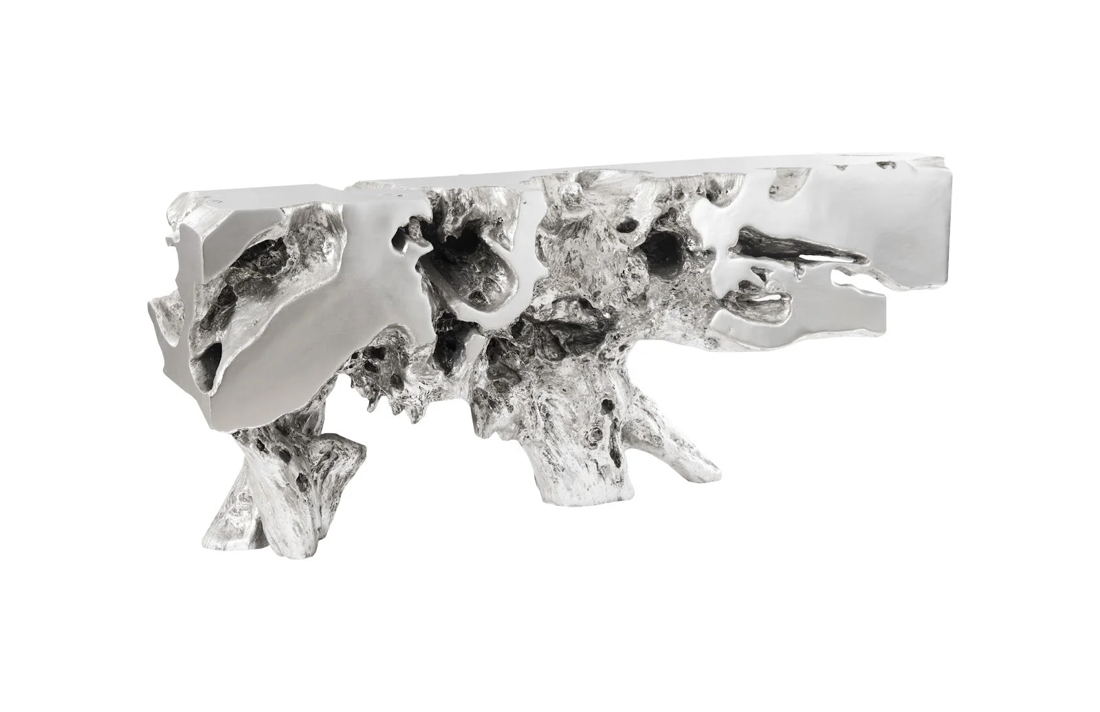 Phillips Collection Freeform Console Table, Silver Leaf, LG