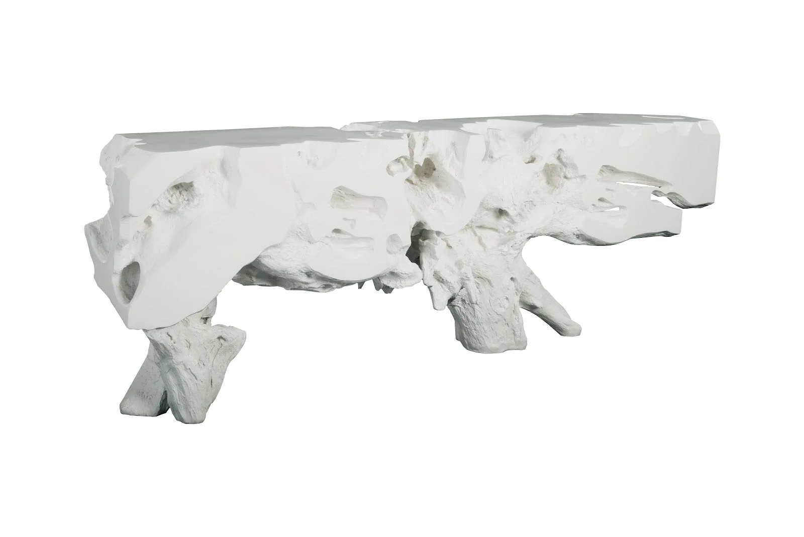 Phillips Collection Freeform Console Table XL, Gel Coat White