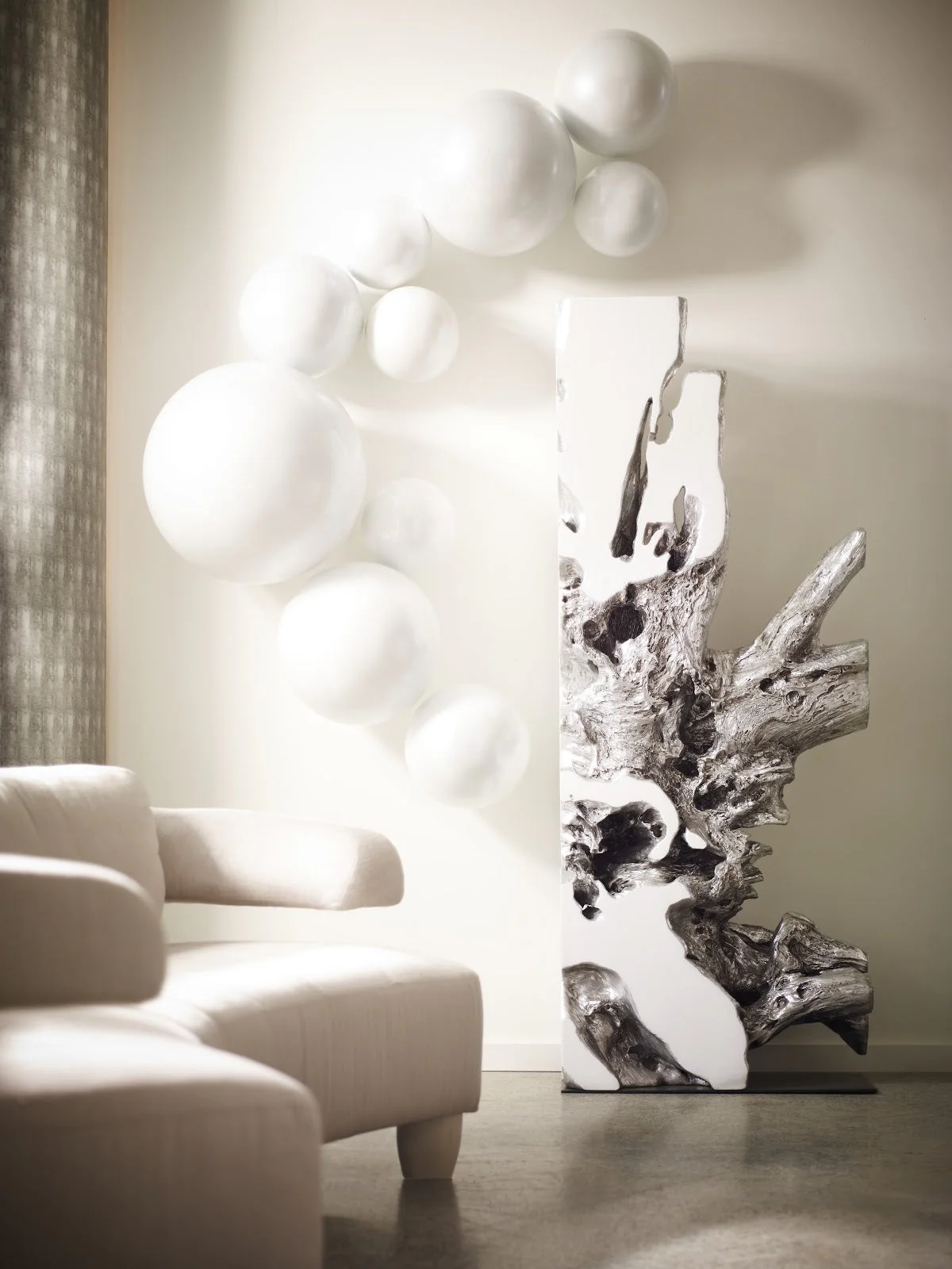 Phillips Collection Freeform Sculpture, White, Silver Leaf - Image 2
