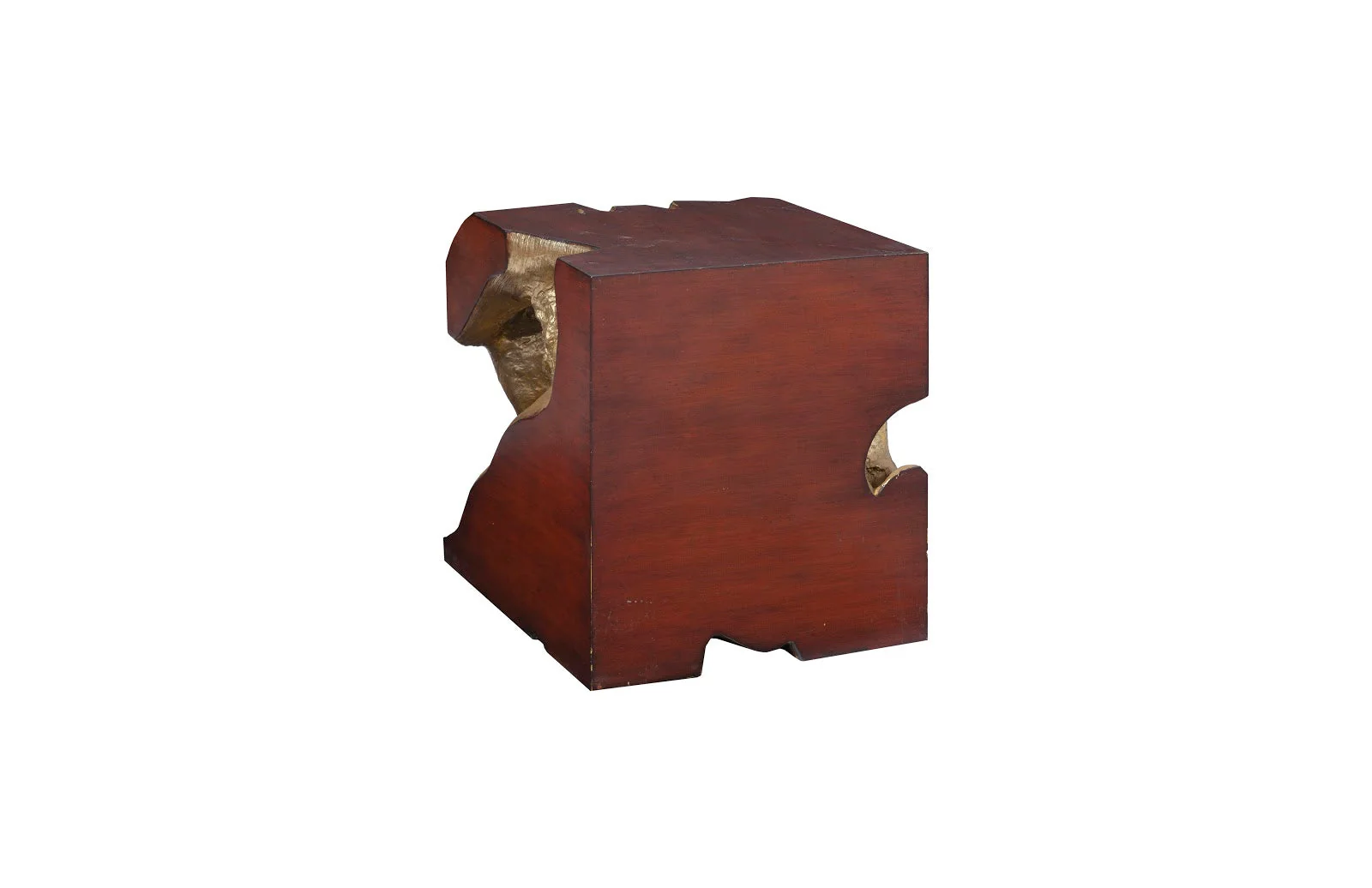 Phillips Collection Freeform Stool, Gold Leaf, Faux Bois, SM