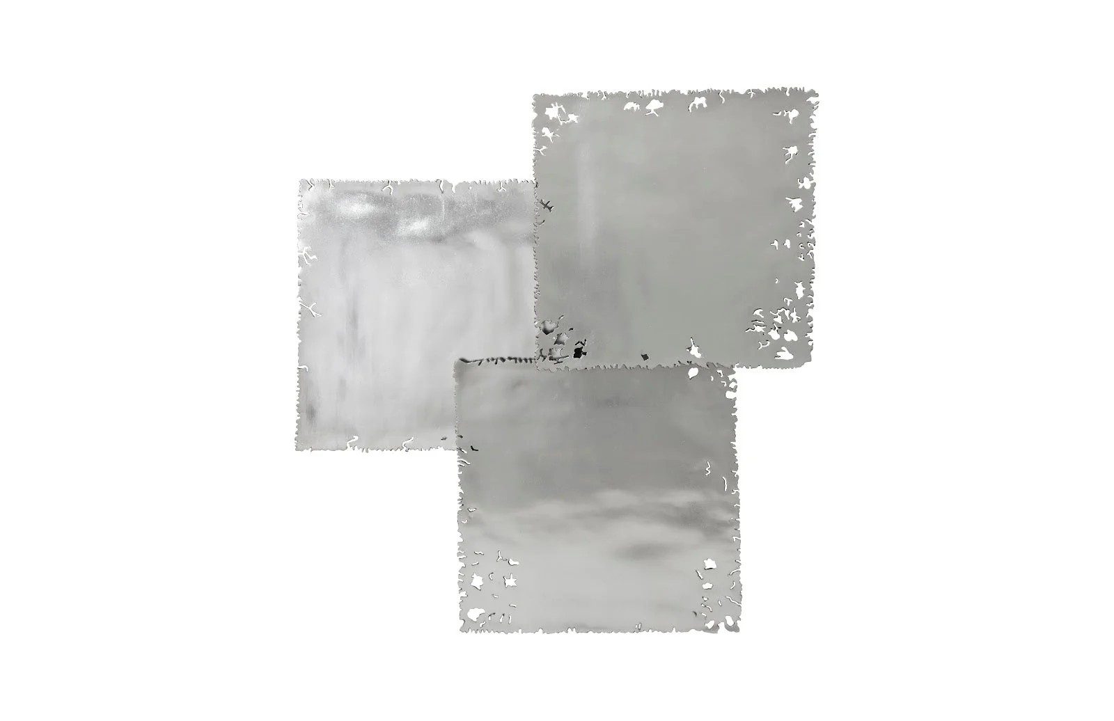 Phillips Collection Galvanized Square Wall Tile, Silver Leaf, Set 3 - CLOSEOUT
