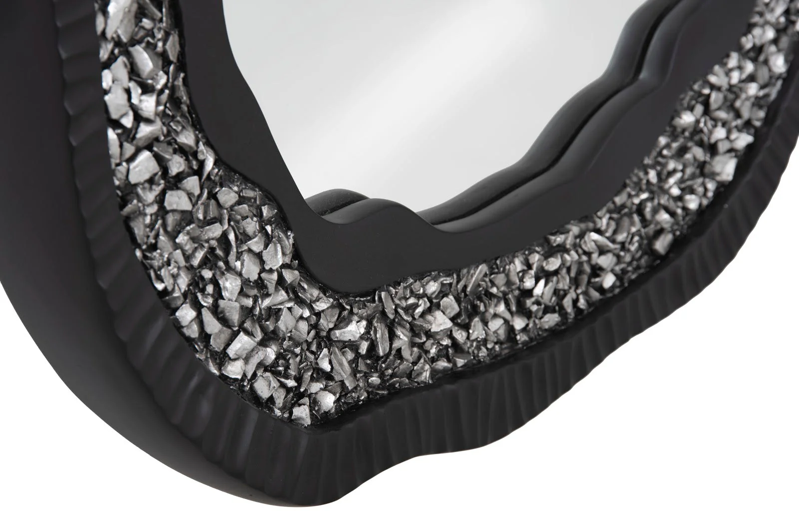 Phillips Collection Geode Mirror, Black And Silver, Matte - Image 3