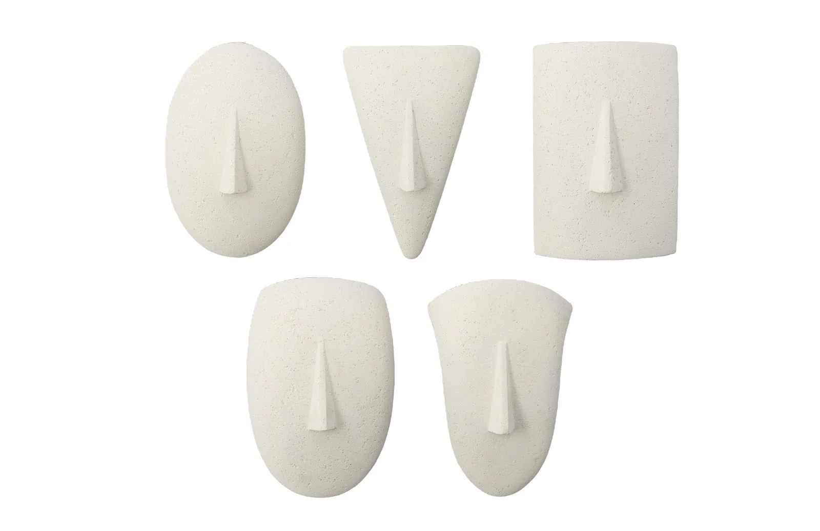 Phillips Collection Geometric Cycladic Wall Art, Set of 5, White Stone