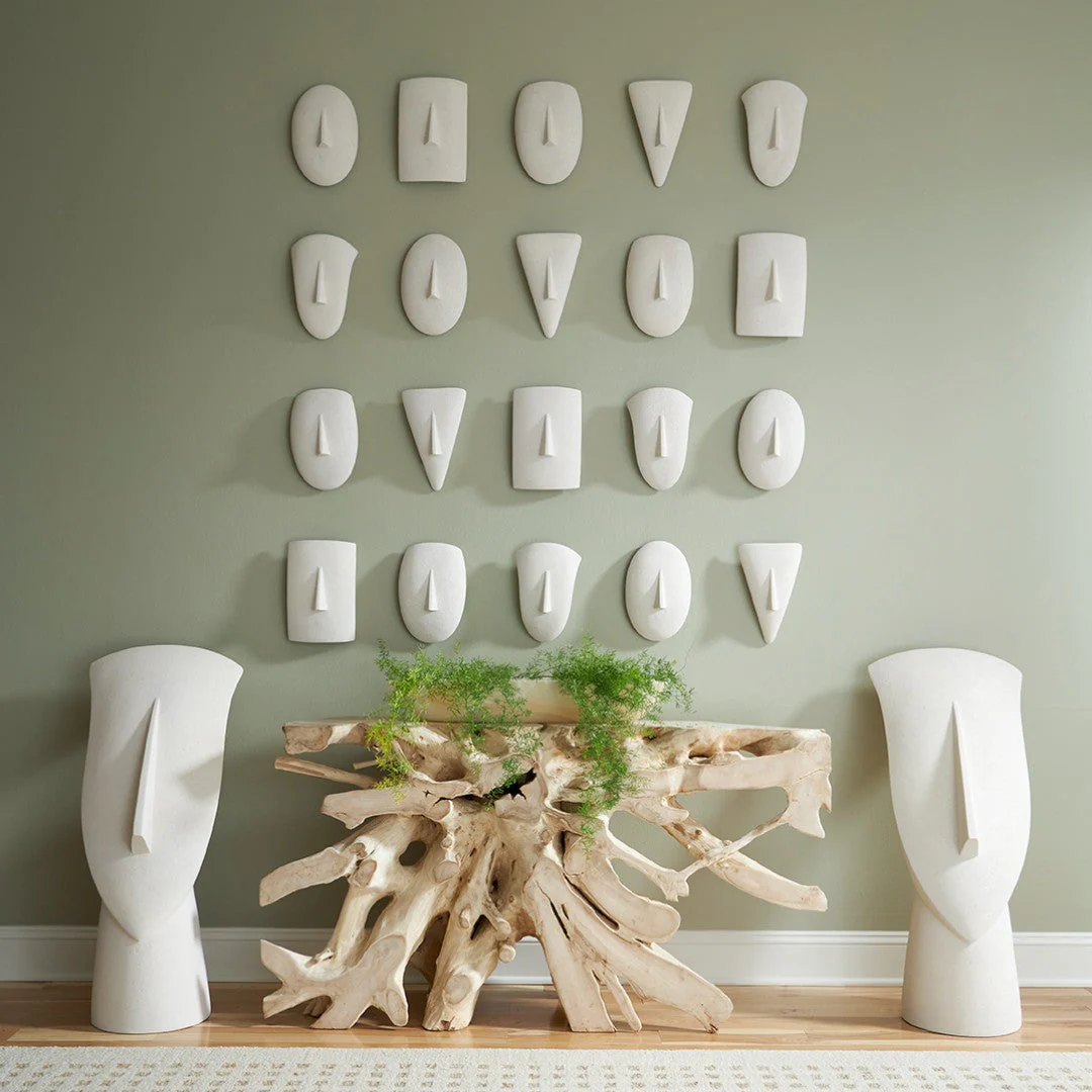 Phillips Collection Geometric Cycladic Wall Art, Set of 5, White Stone - Image 3
