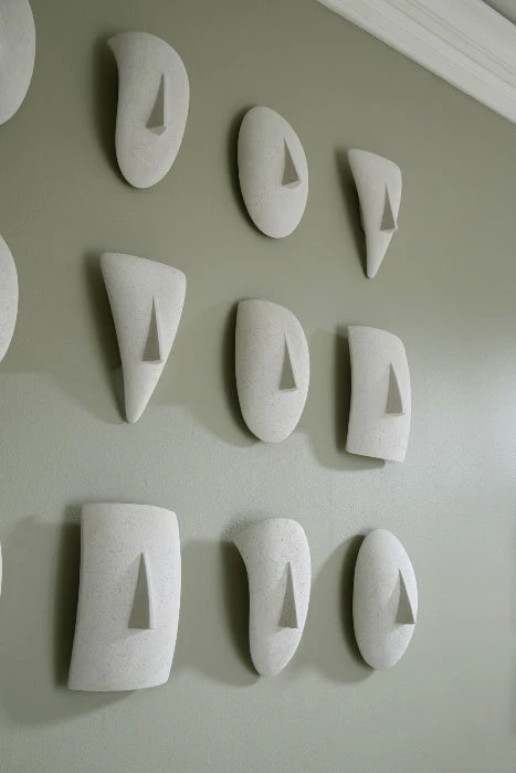 Phillips Collection Geometric Cycladic Wall Art, Set of 5, White Stone - Image 4