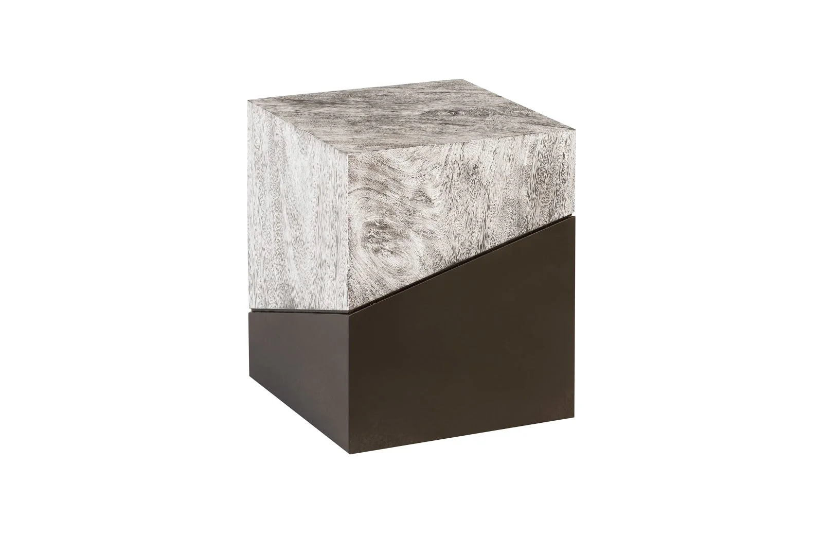 Phillips Collection Geometry Stool, Gray Stone