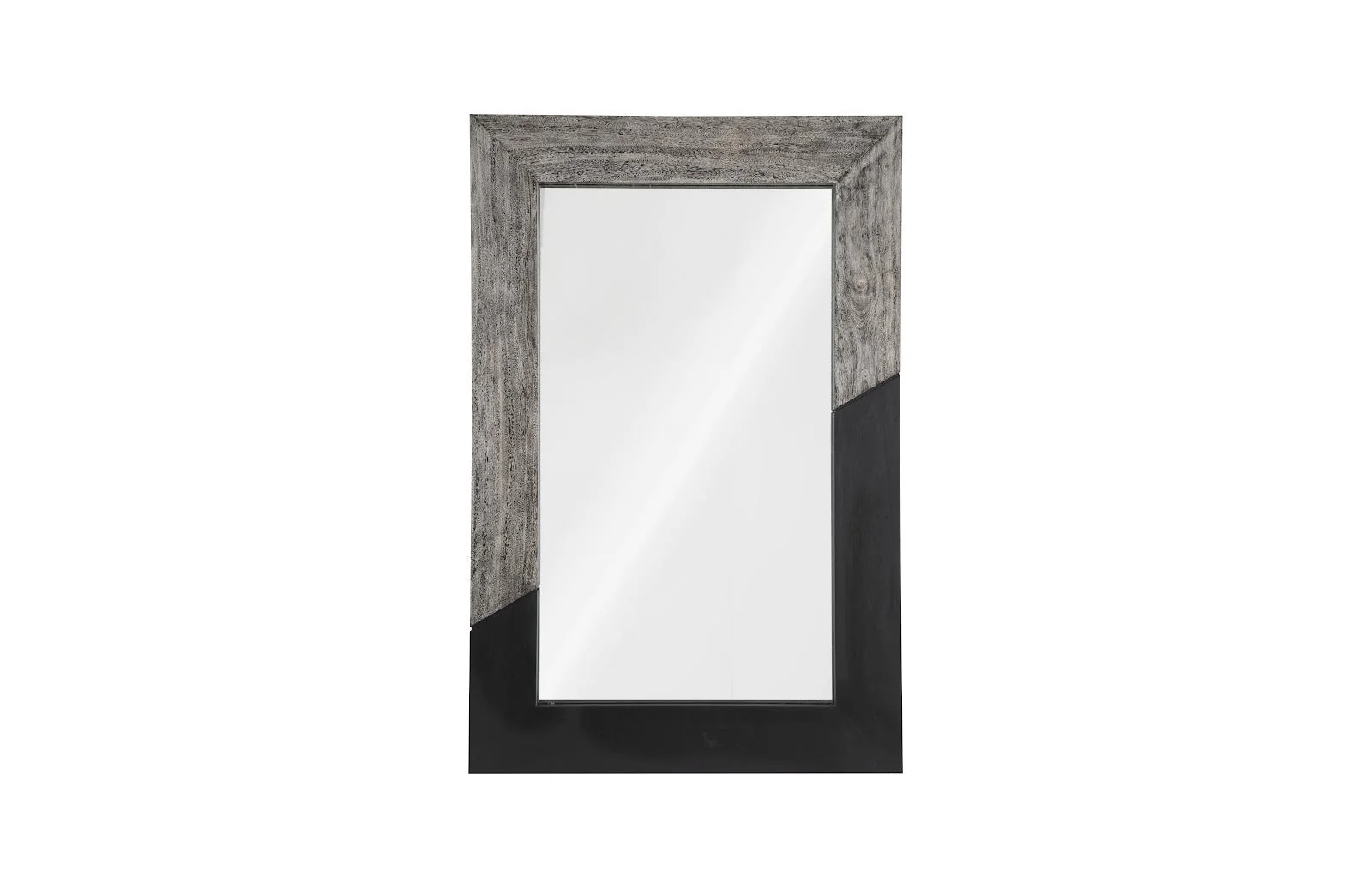 Phillips Collection Geometry Wood Mirror, Gray Stone, Black