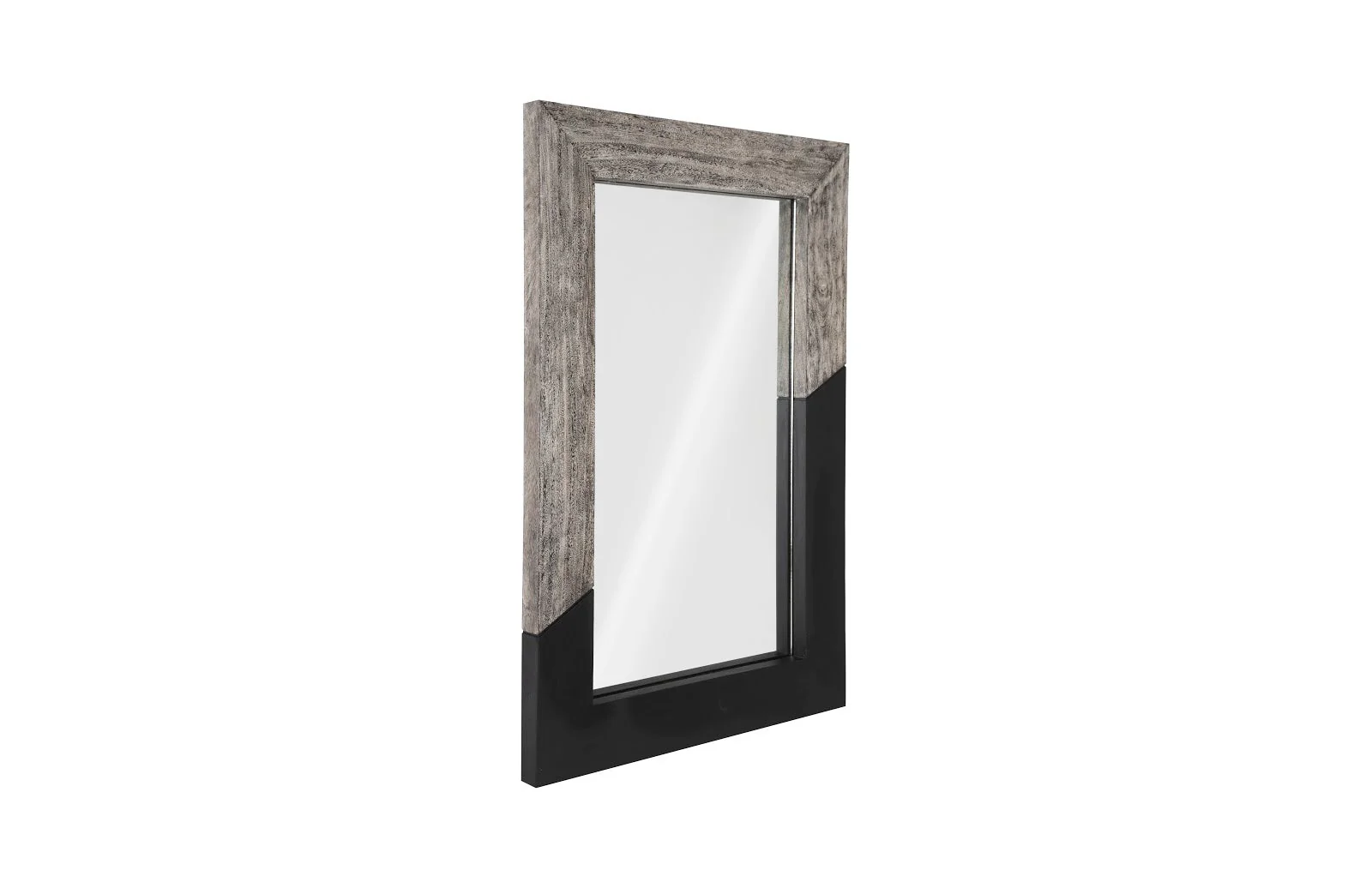 Phillips Collection Geometry Wood Mirror, Gray Stone, Black - Image 2