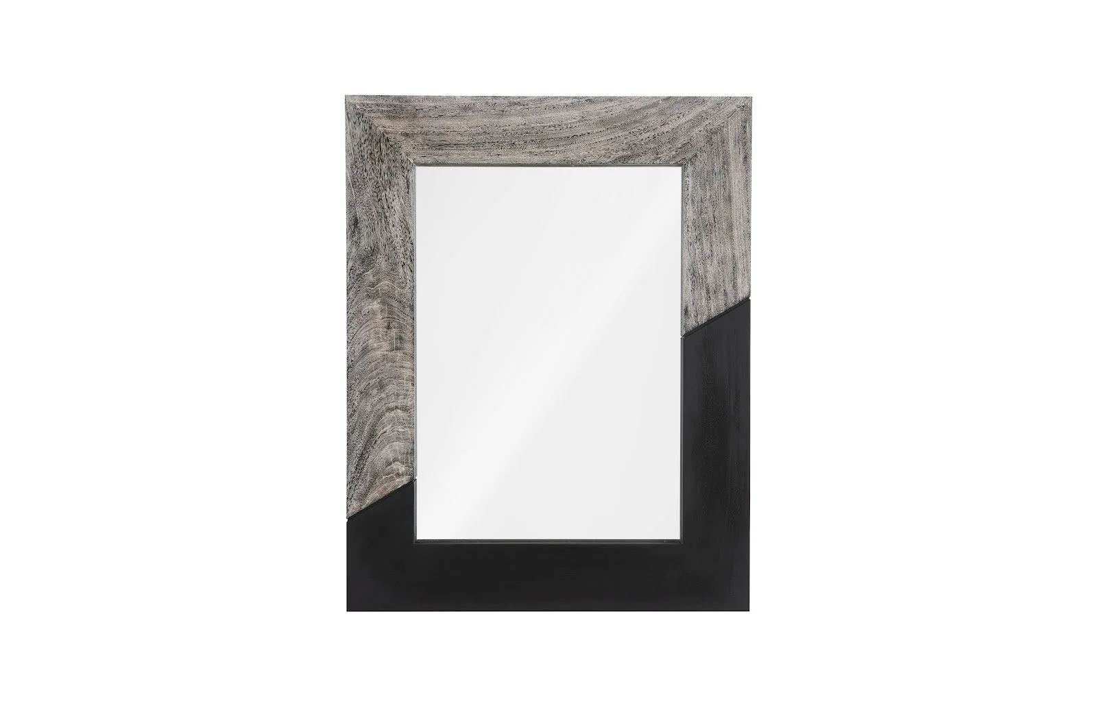 Phillips Collection Geometry Wood Mirror, Gray Stone, Black