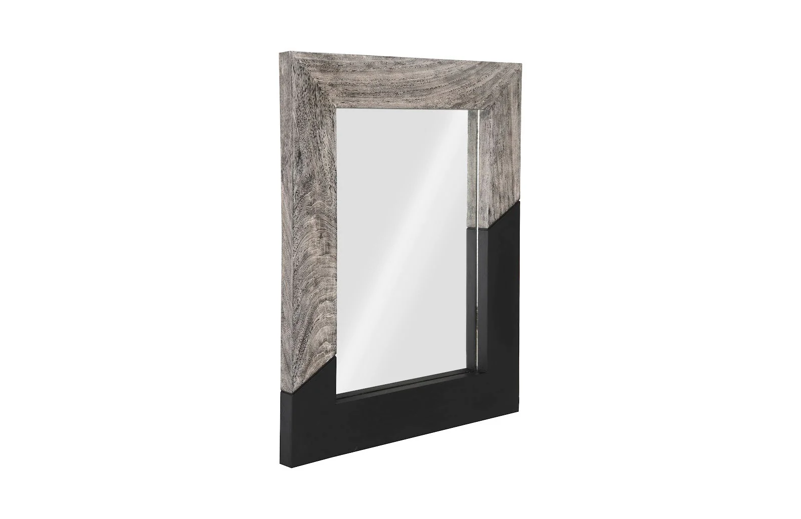 Phillips Collection Geometry Wood Mirror, Gray Stone, Black - Image 2
