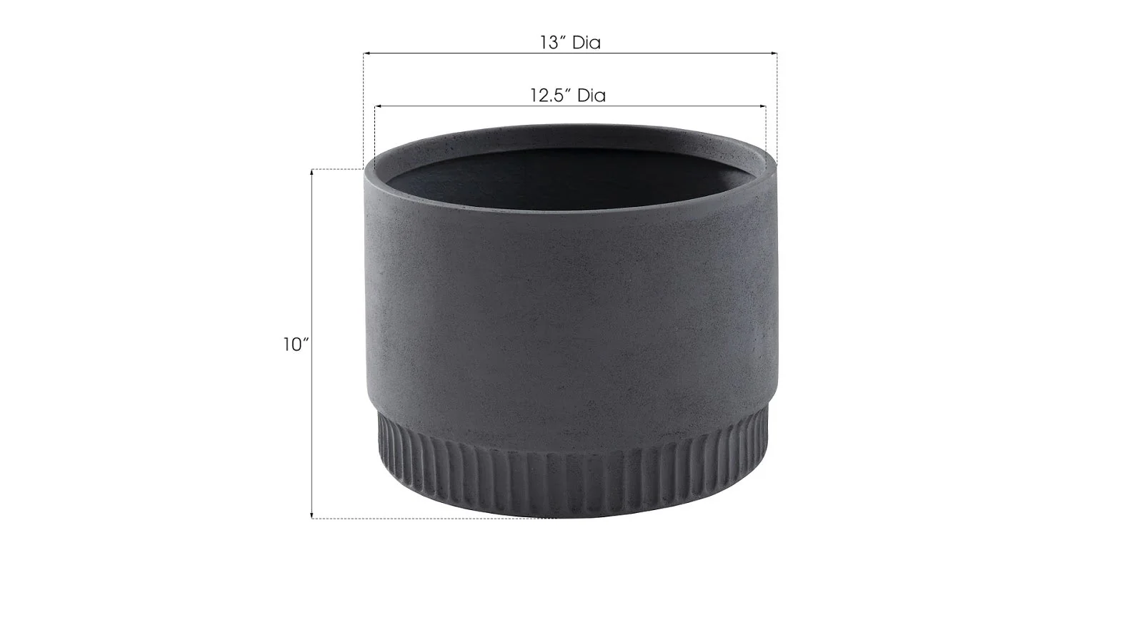 Phillips Collection Harvest Planter, Large, Dark Gray - Image 3
