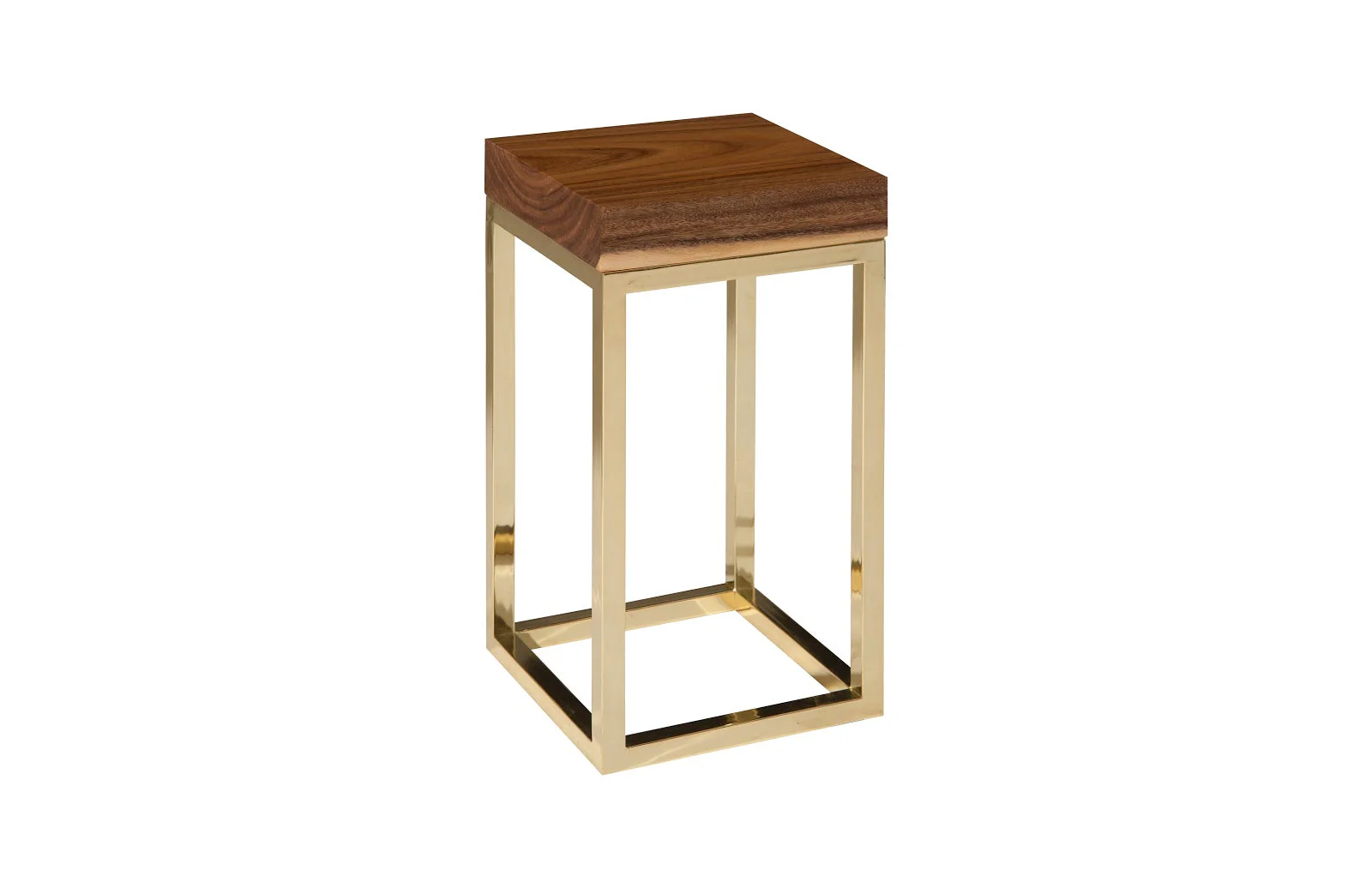 Phillips Collection Hayden End Table, Natural, Narrow, Square, Plated Brass Base