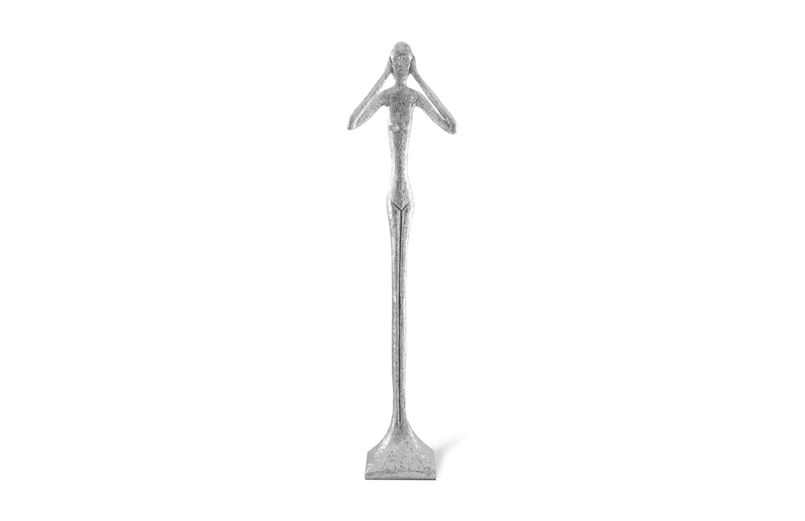 Phillips Collection Hear No Evil Skinny Sculpture, Silver Leaf, LG