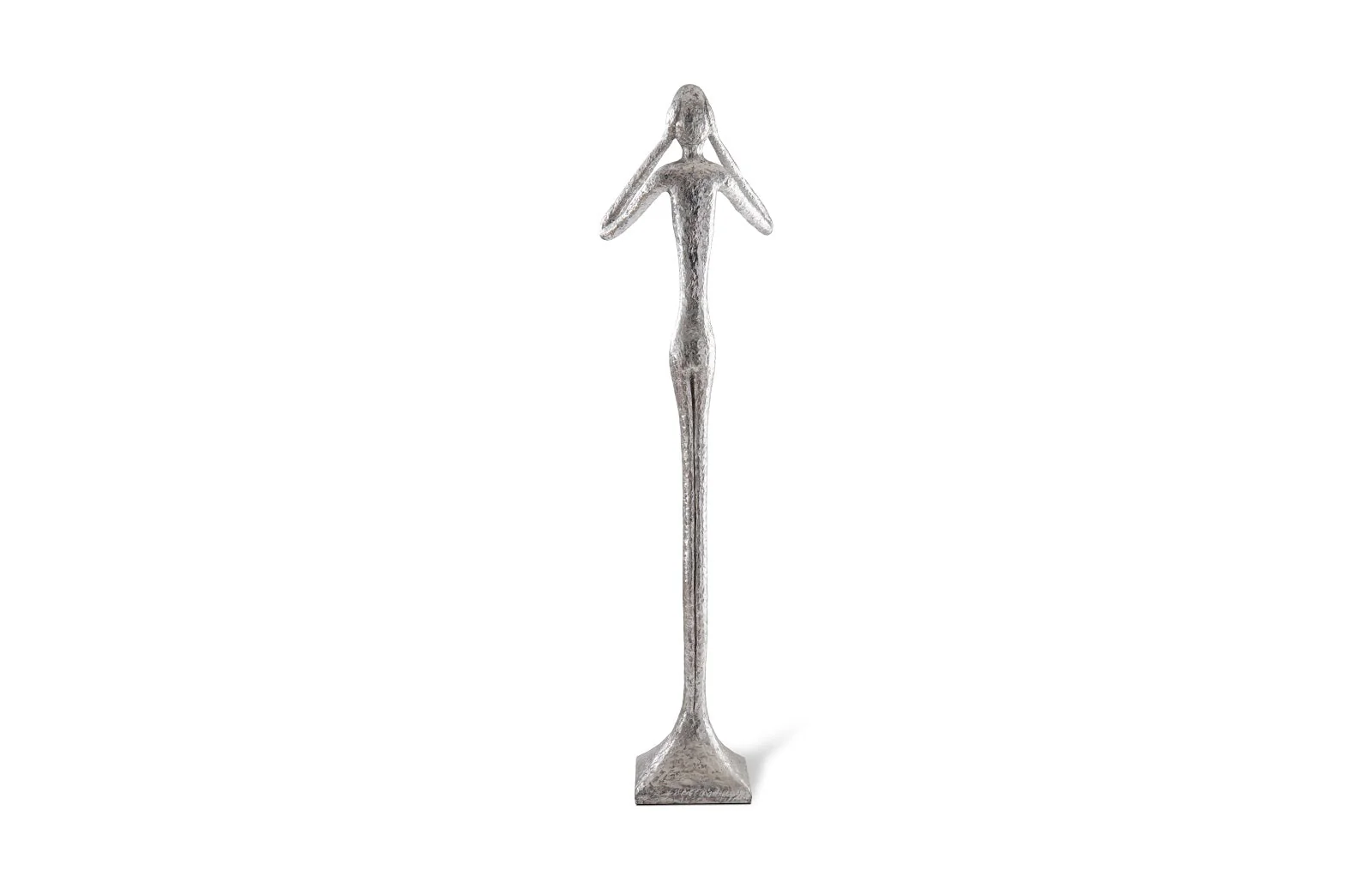 Phillips Collection Hear No Evil Skinny Sculpture, Silver Leaf, LG - Image 2
