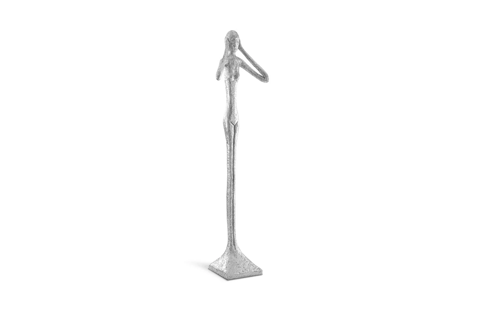 Phillips Collection Hear No Evil Skinny Sculpture, Silver Leaf, LG - Image 3