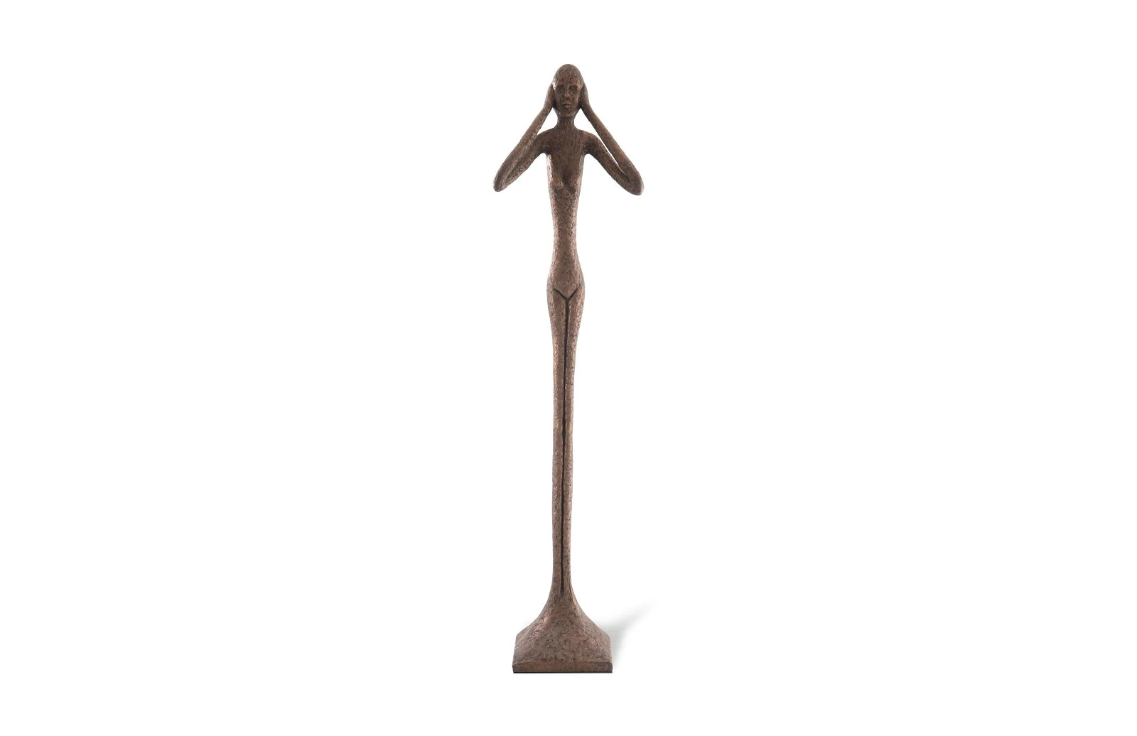 Phillips Collection Hear No Evil Slender Sculpture, Large, Resin, Bronze Finish