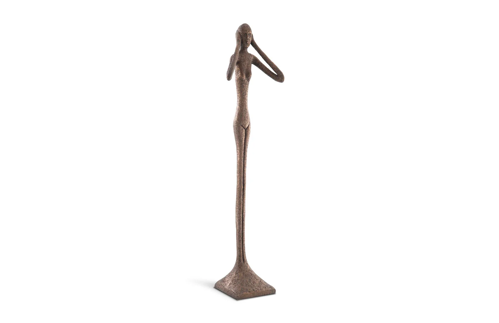 Phillips Collection Hear No Evil Slender Sculpture, Large, Resin, Bronze Finish - Image 4