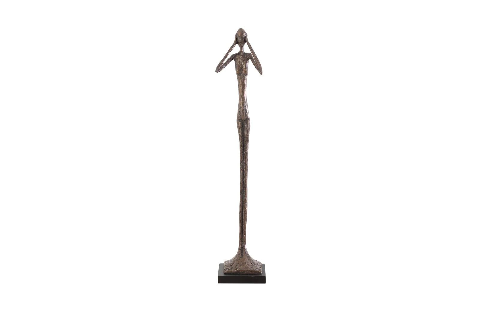 Phillips Collection Hear No Evil Slender Sculpture, Small, Resin, Bronze Finish