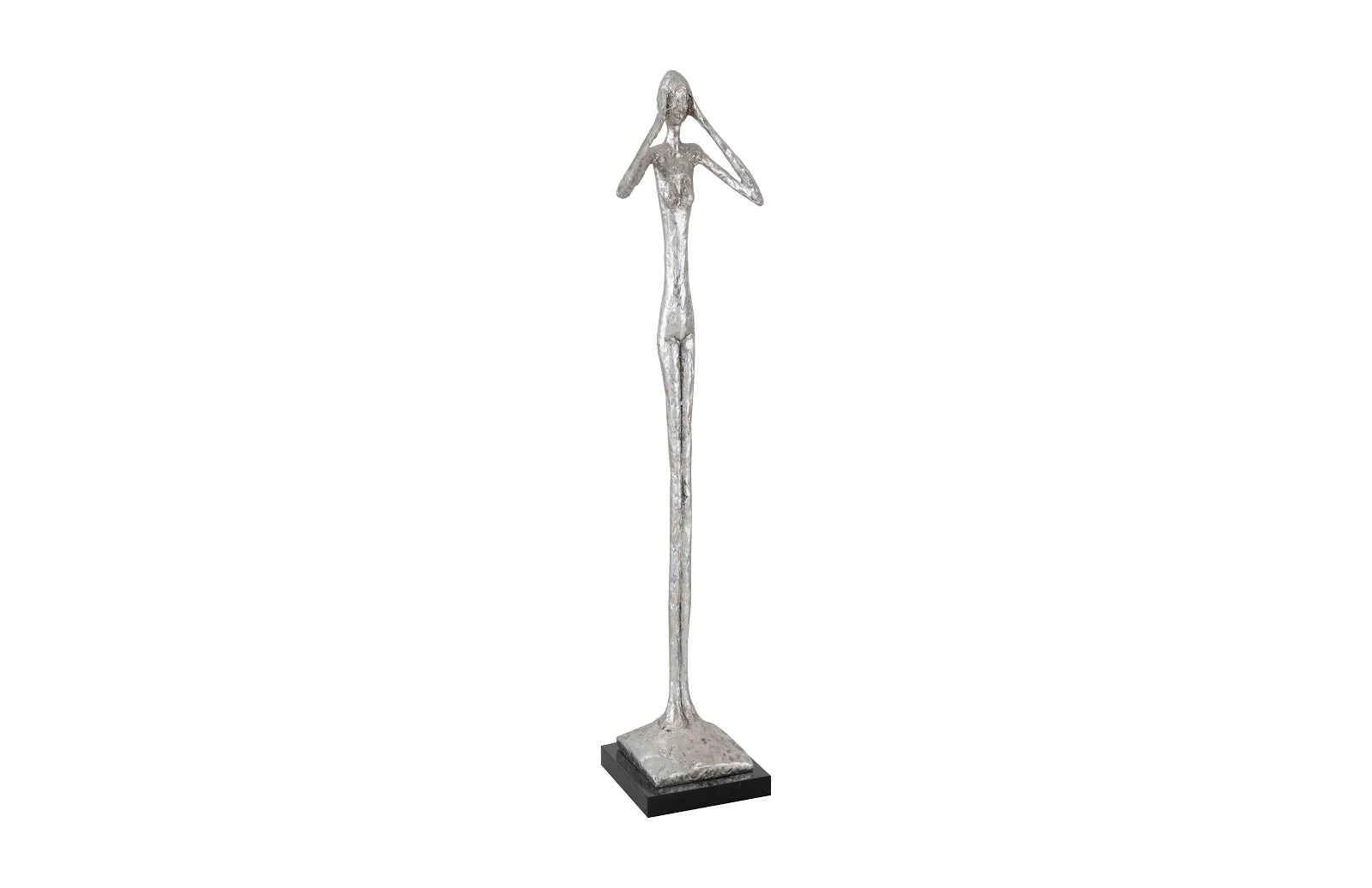 Phillips Collection Hear No Evil Slender Sculpture, Small, Resin, Silver Leaf - Image 3