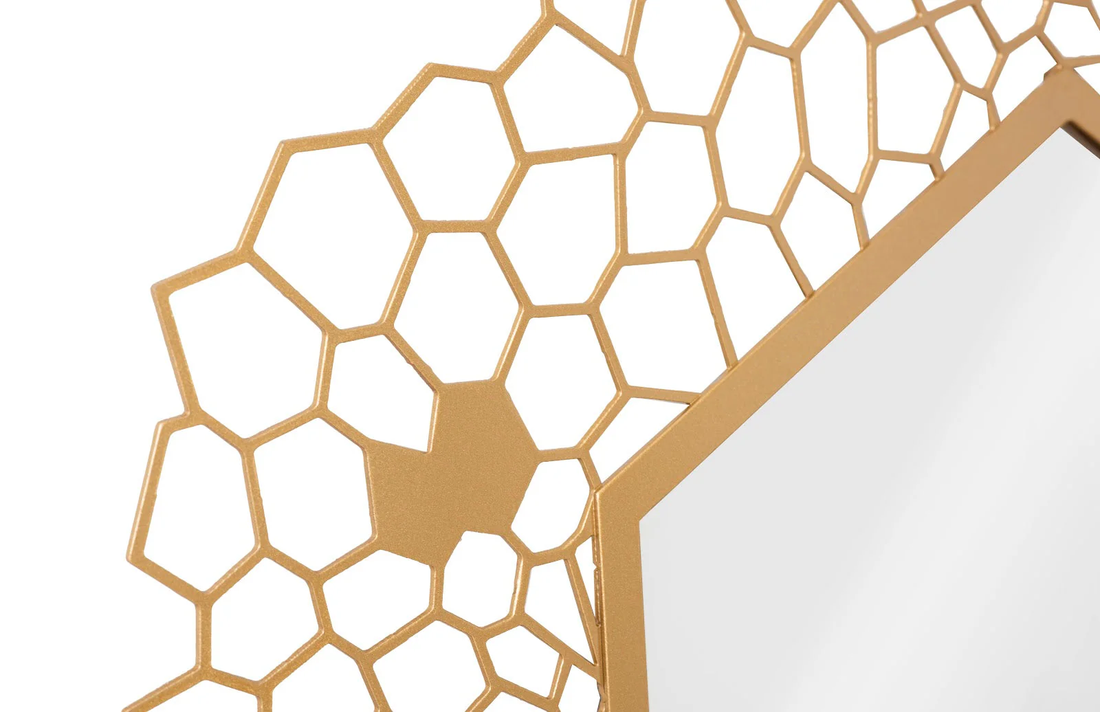 Phillips Collection Hexagon Honeycomb Mirror Brass - Image 3
