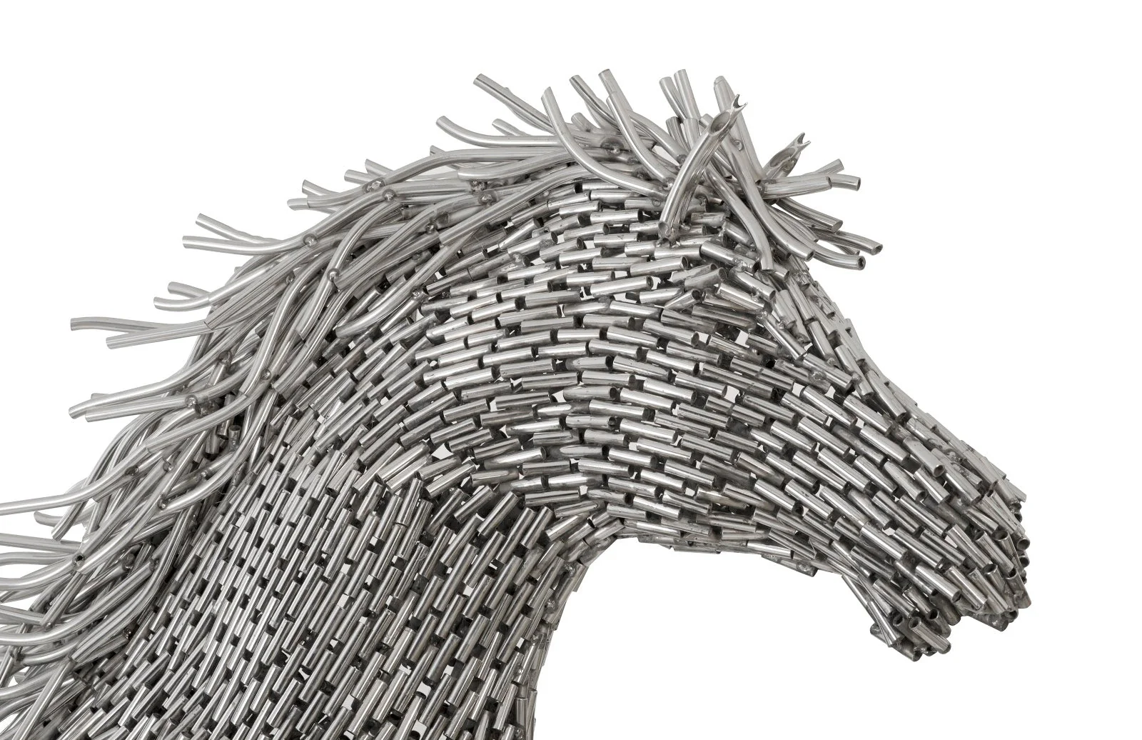 Phillips Collection Horse Pipe Sculpture, Galloping, Stainless Steel - Image 2