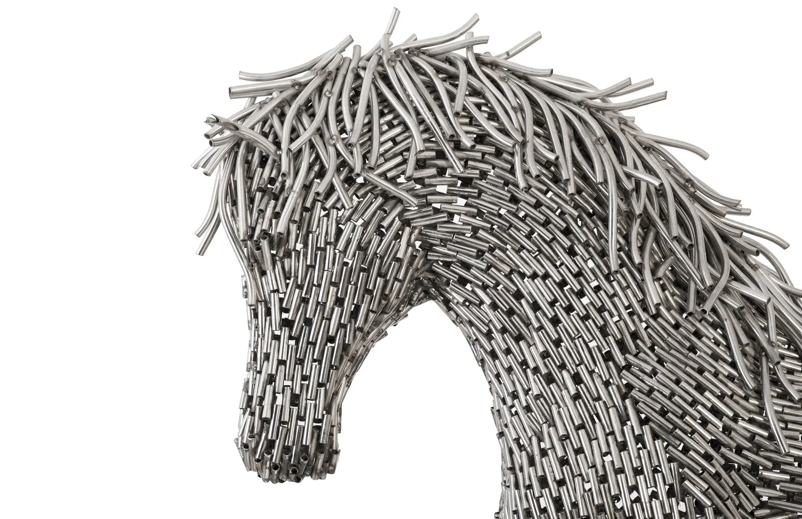 Phillips Collection Horse Pipe Sculpture, Walking, Stainless Steel - Image 5