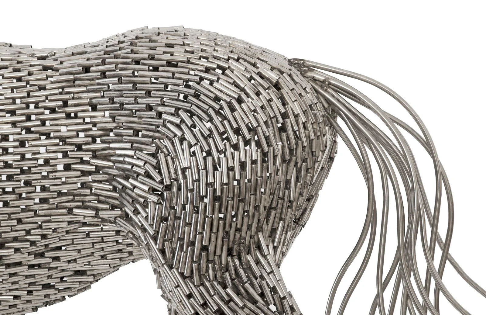 Phillips Collection Horse Pipe Sculpture, Walking, Stainless Steel - Image 6