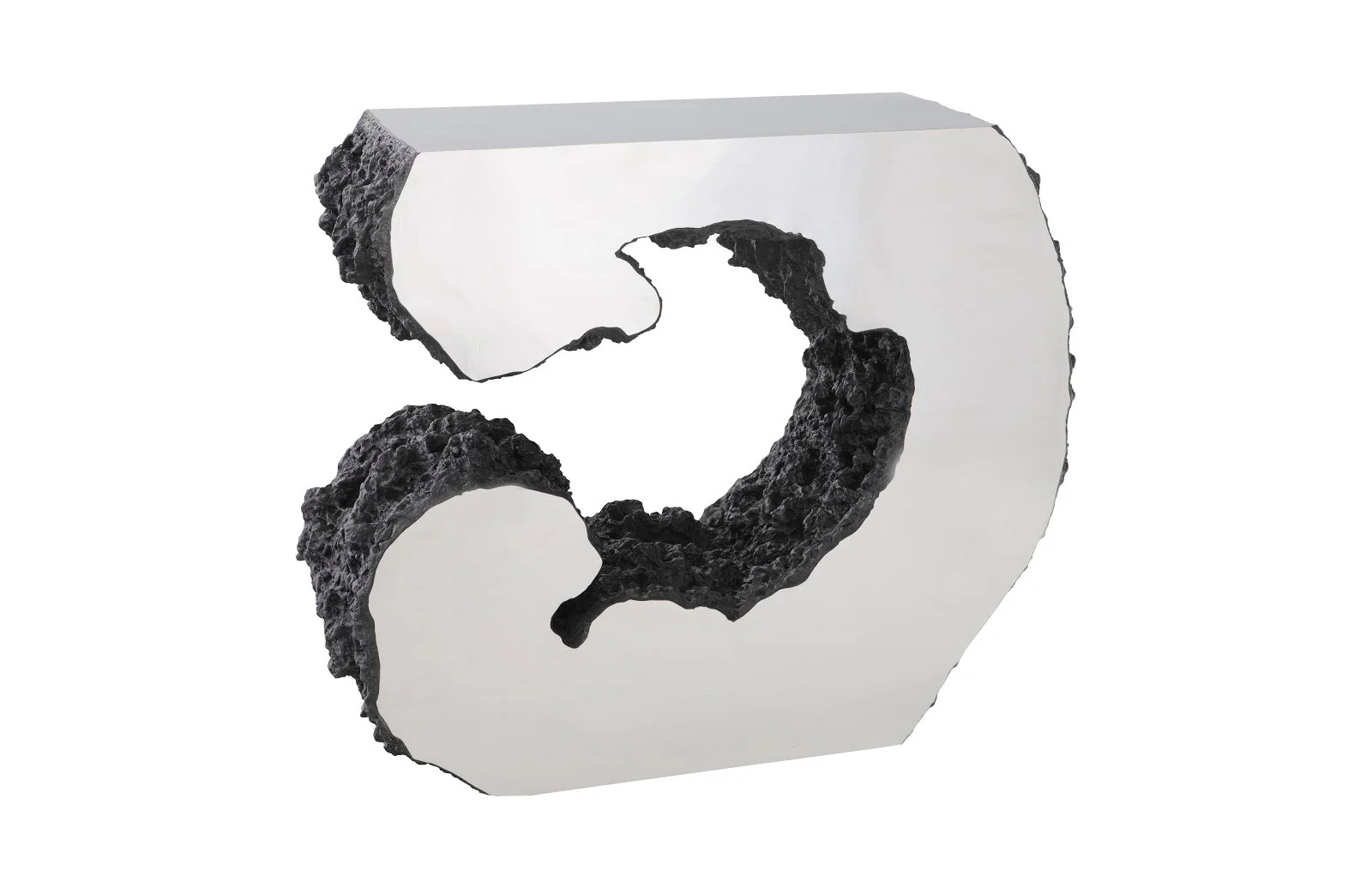 Phillips Collection Lava Console Table, Stainless Steel