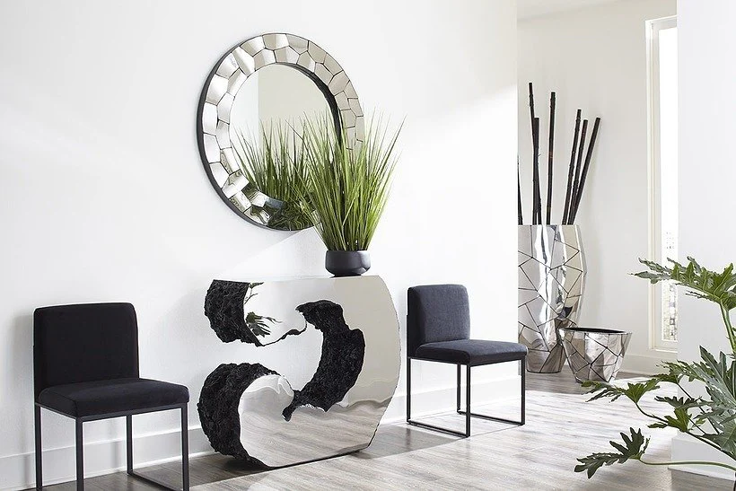 Phillips Collection Lava Console Table, Stainless Steel - Image 2