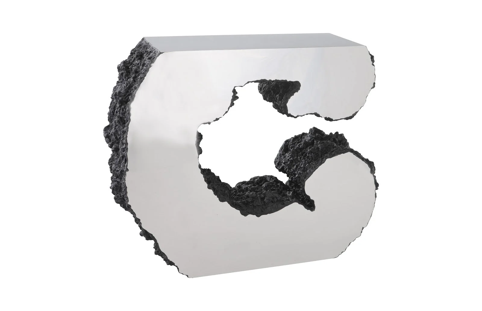 Phillips Collection Lava Console Table, Stainless Steel - Image 3