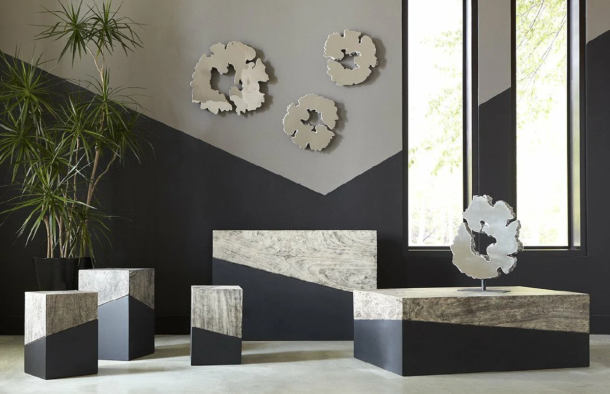 Phillips Collection Lava Slice Sculpture on Stand, Resin, Stainless Steel - Image 4