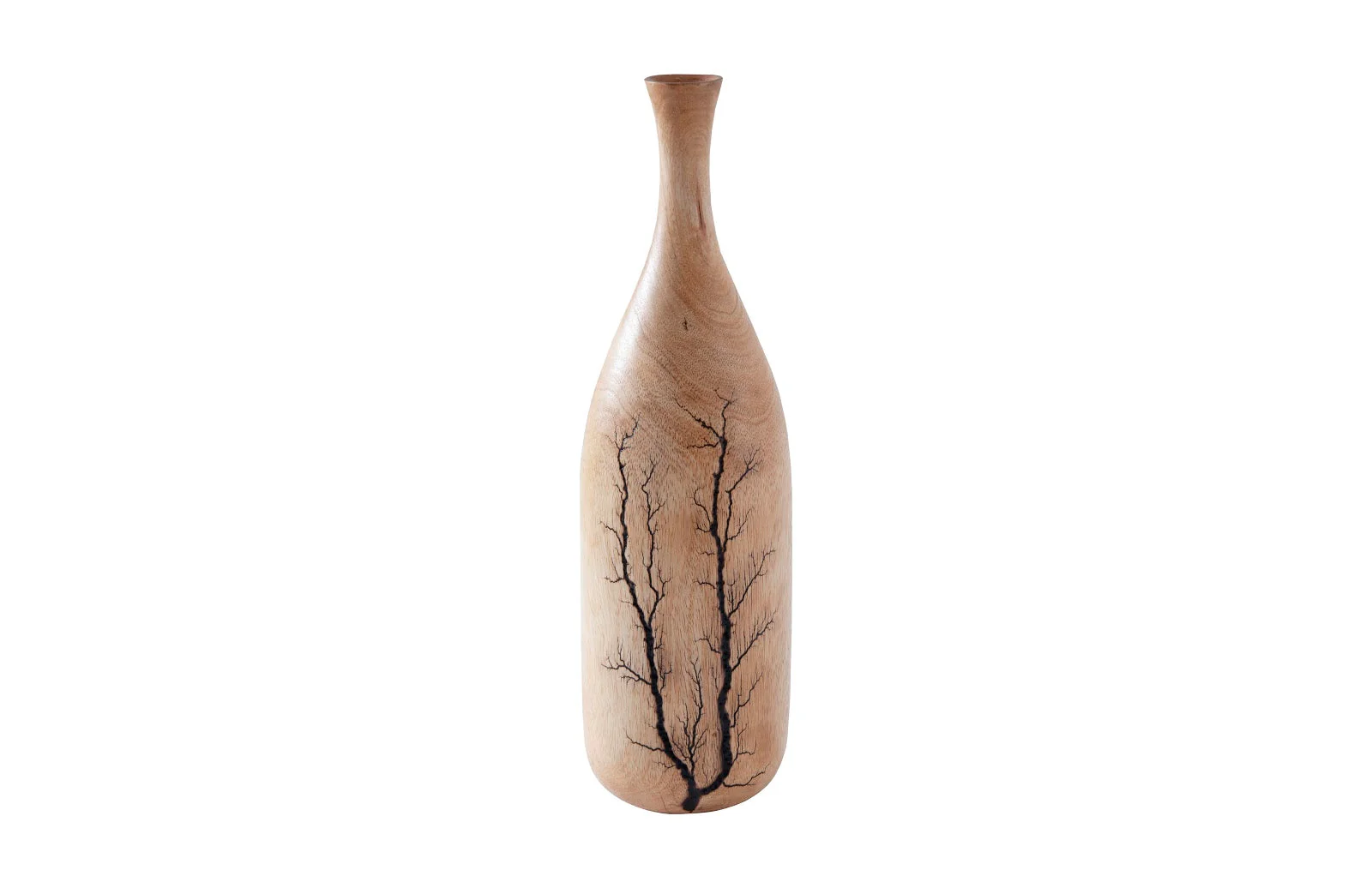 Phillips Collection Lightning Bottle, Mango Wood, Curved Neck