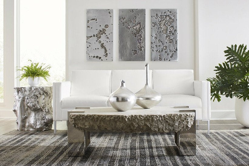 Phillips Collection Log Side Table, Silver Leaf - Image 2