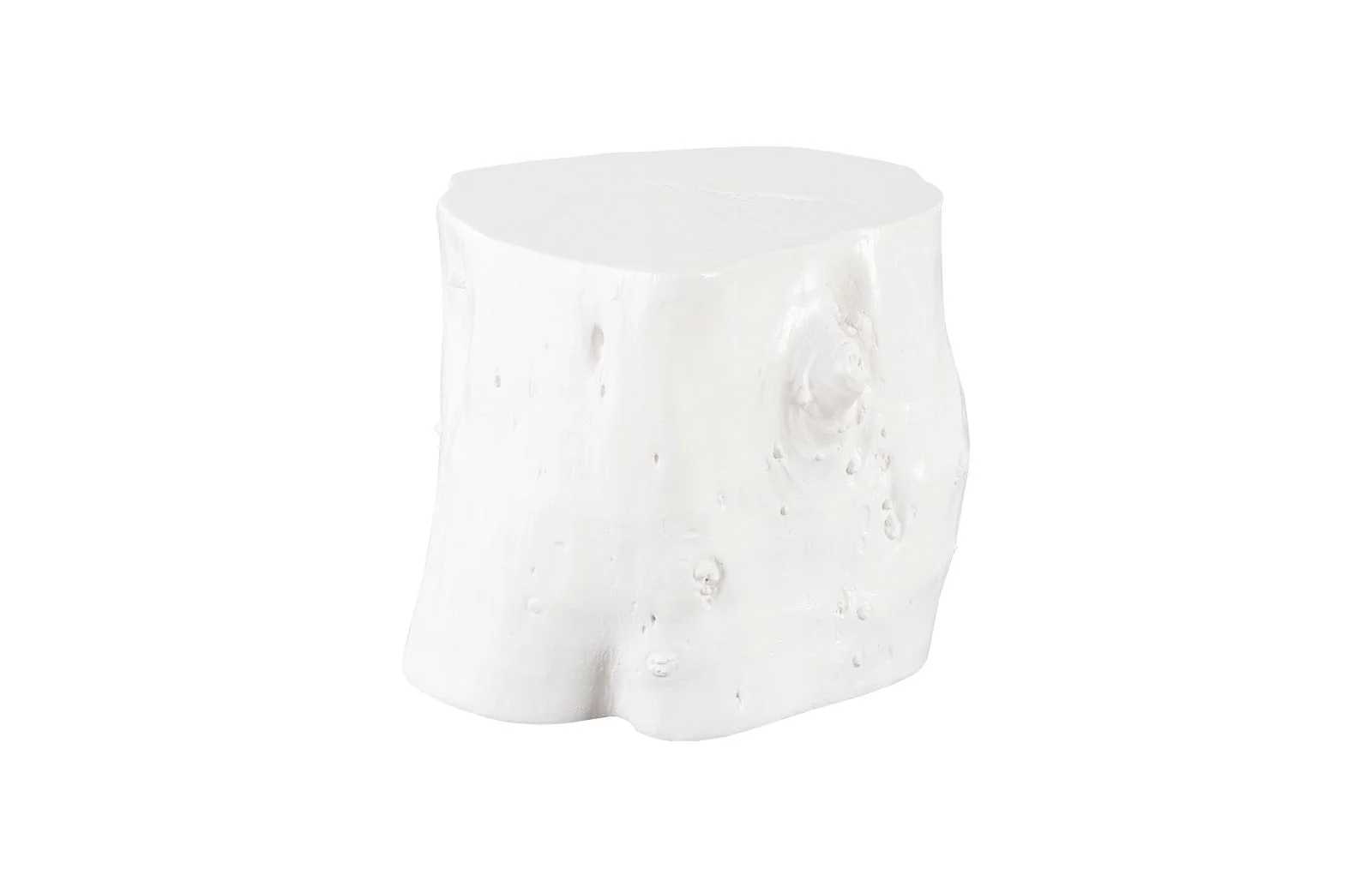 Phillips Collection Log Stool, Gel Coat White, LG - Image 3