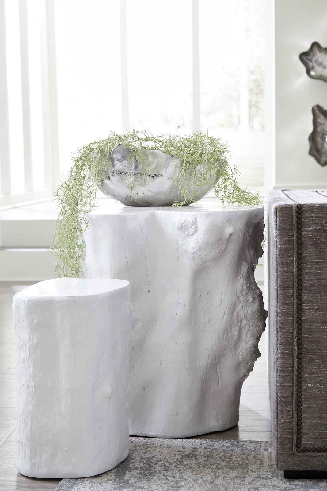 Phillips Collection Log Stool, Gel Coat White, SM - Image 2